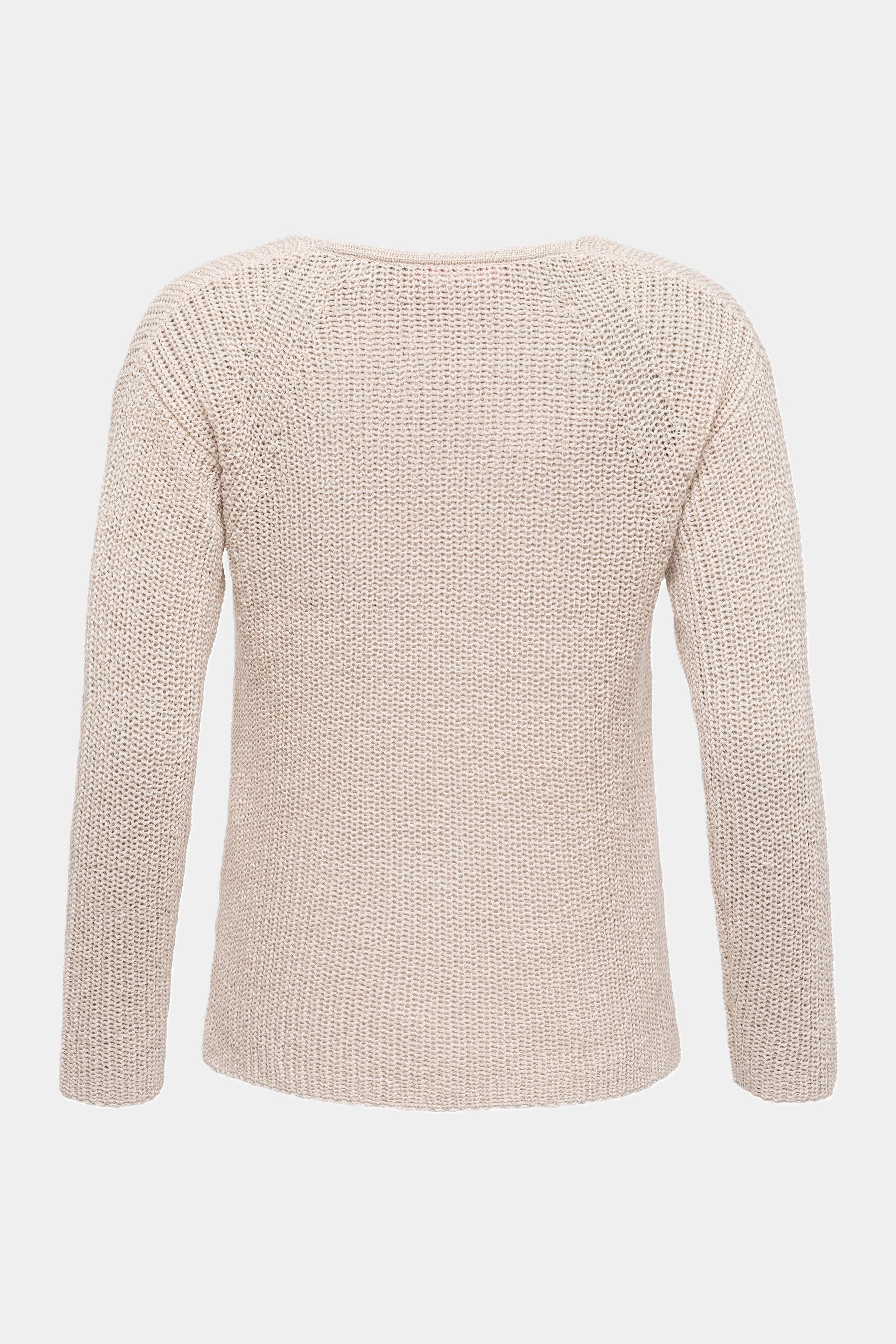 Six-o-Seven Baumwoll-Strickpullover mit V-Ausschnitt und versetzten Schultern in KITT six-o-seven