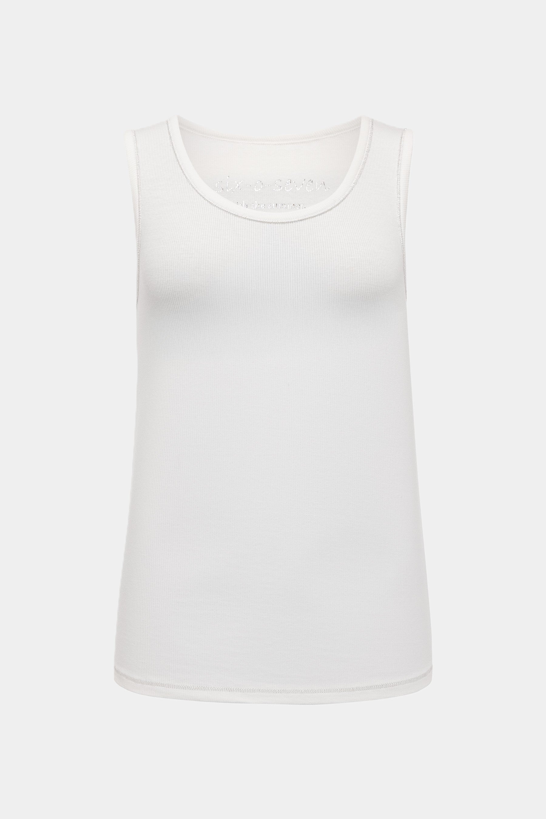 Six-o-Seven Basic Baumwolle Stricktop in WHITE six-o-seven