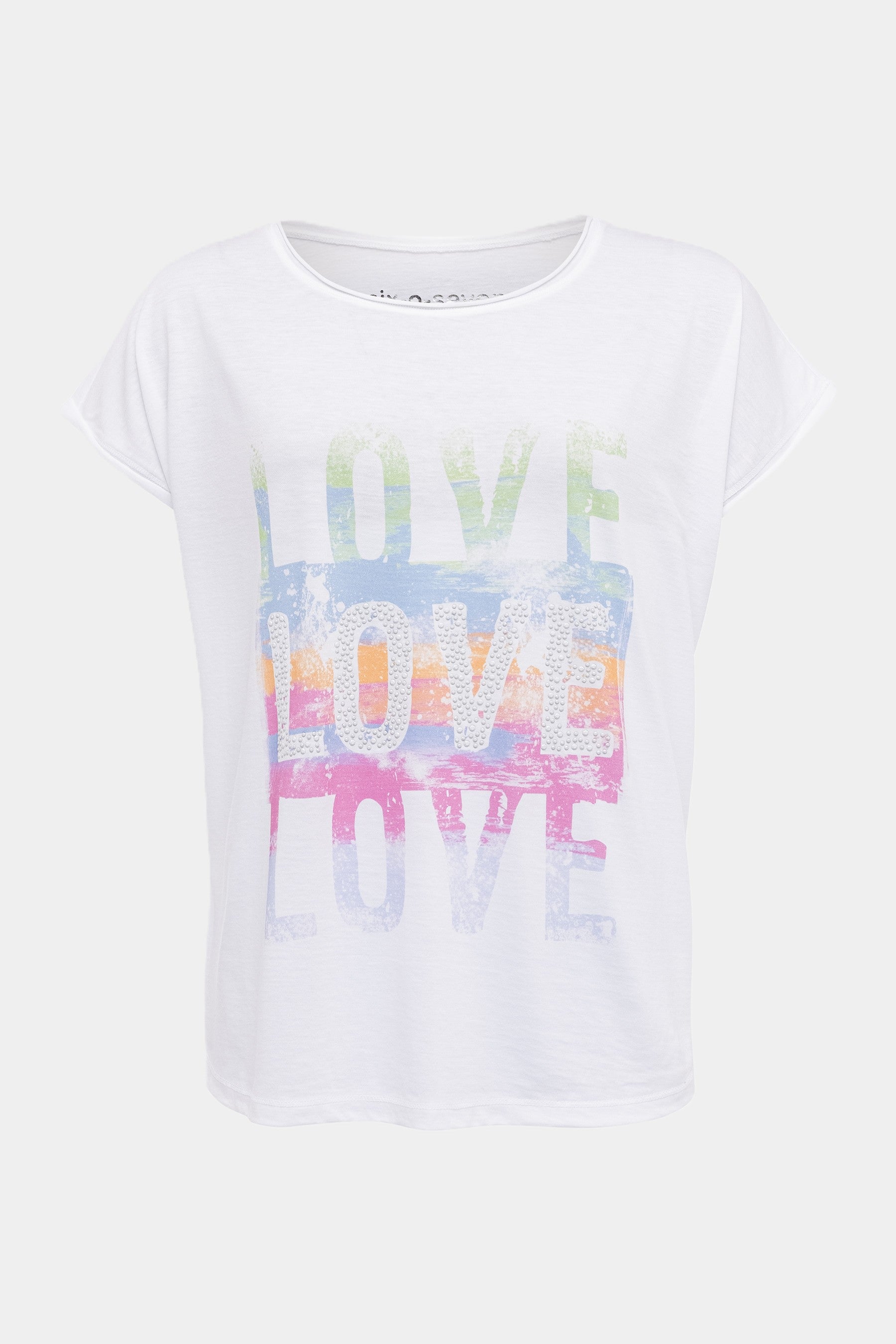 Six-o-Seven T-Shirt with LOVE Print in WHITE