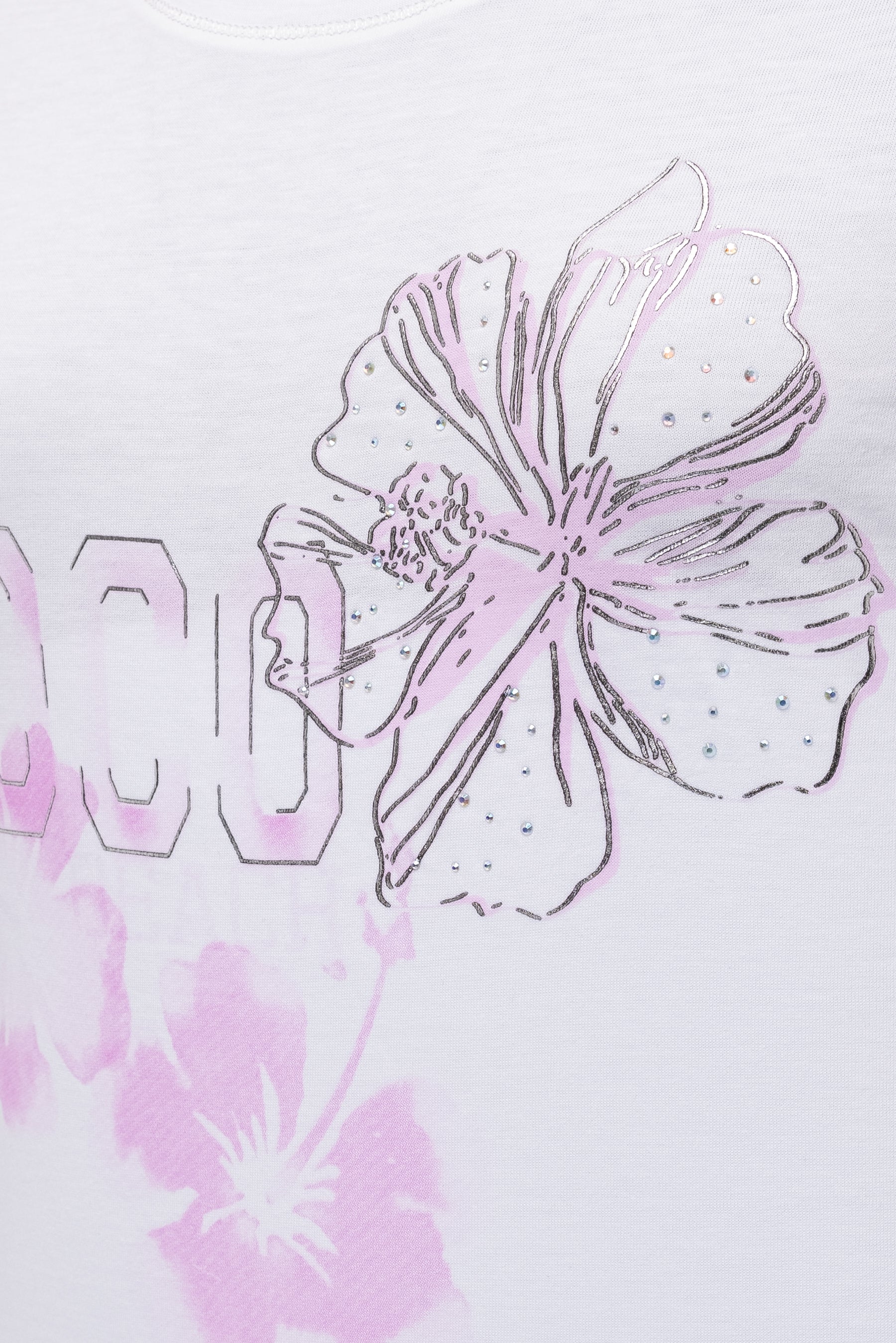 Six-o-Seven T-Shirt mit Hibiskus Print WHITE six-o-seven