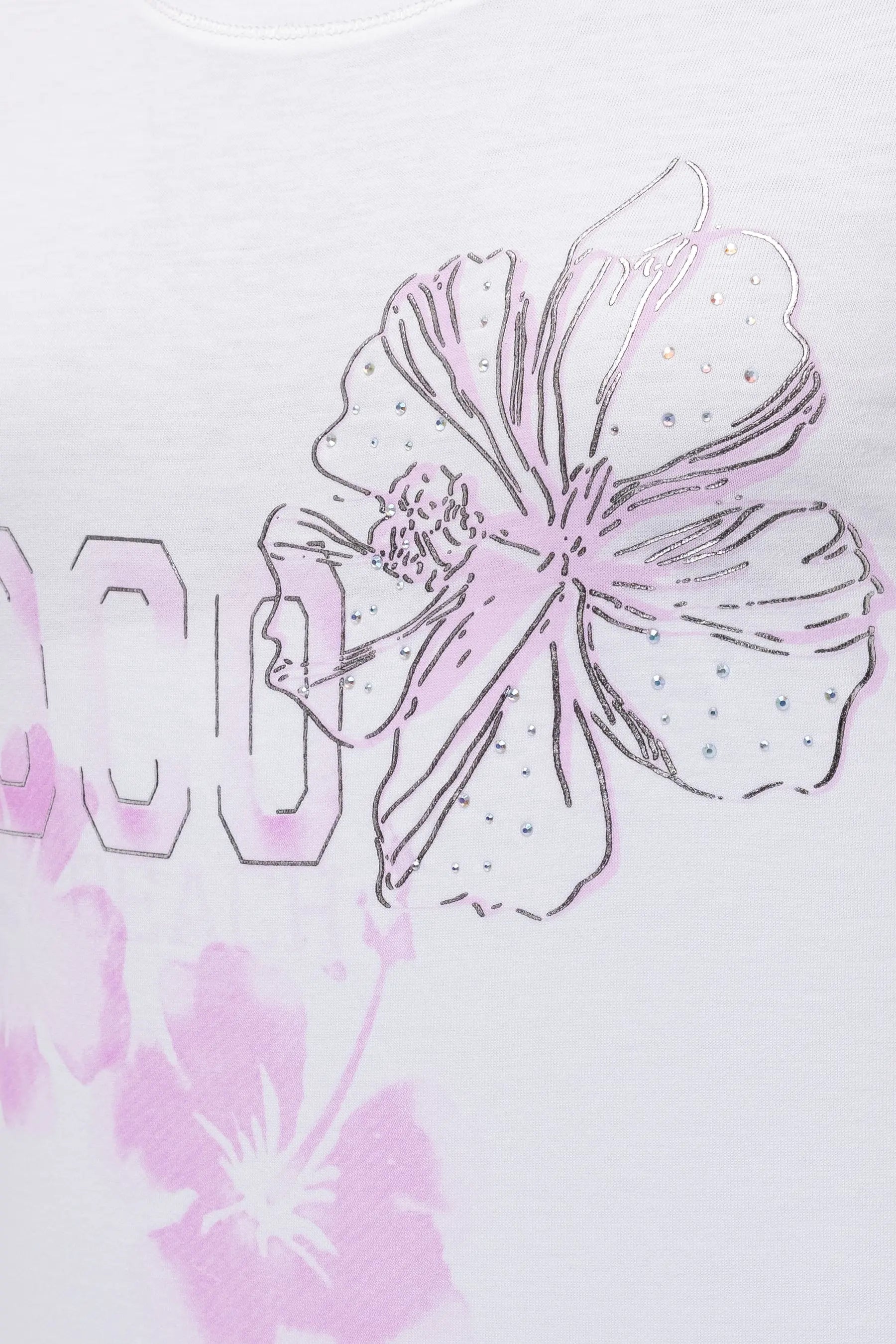 Six-o-Seven T-Shirt mit Hibiskus Print WHITE six-o-seven