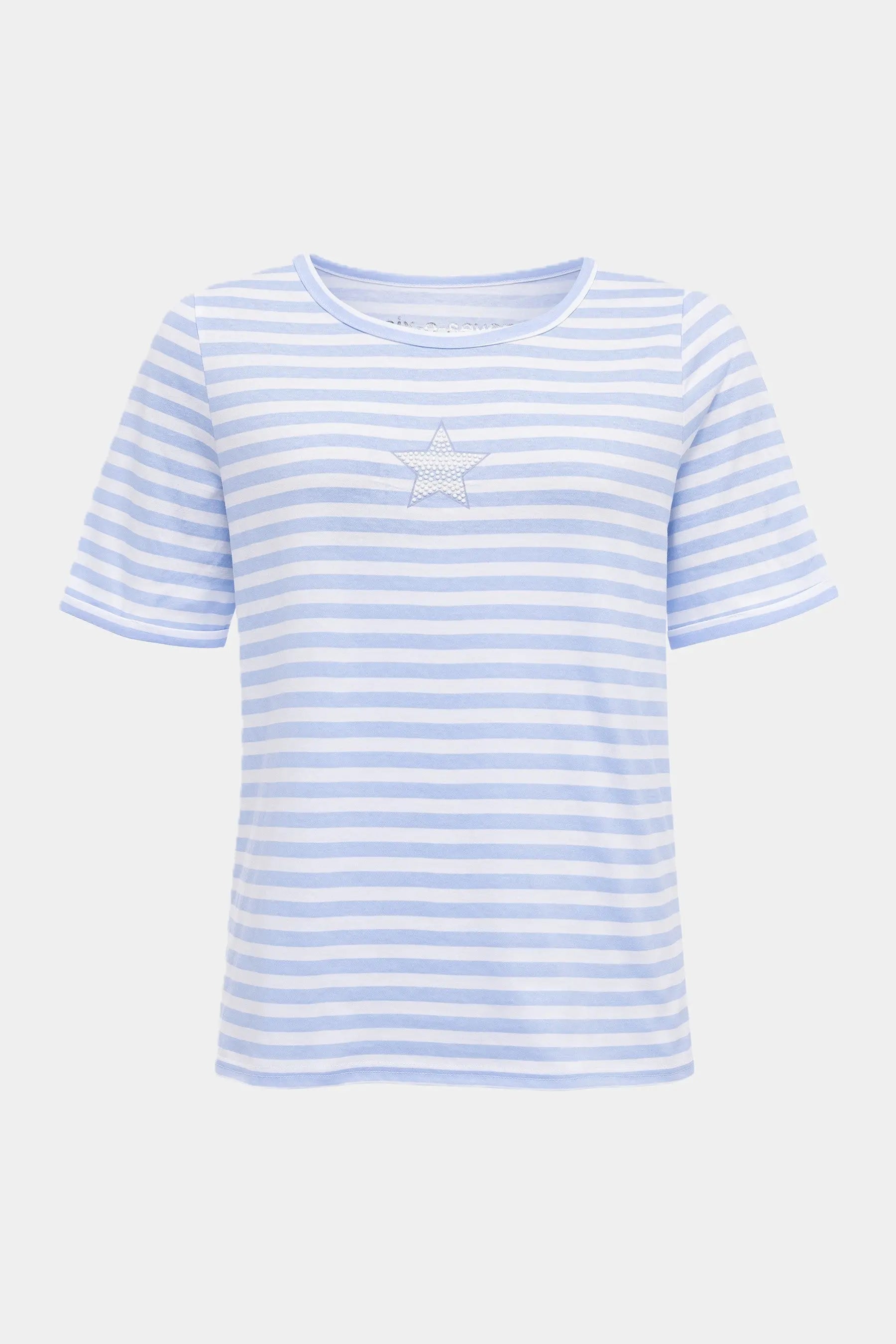 Six-o-Seven T-Shirt maritim mit Stern-Print in CLOUD six-o-seven