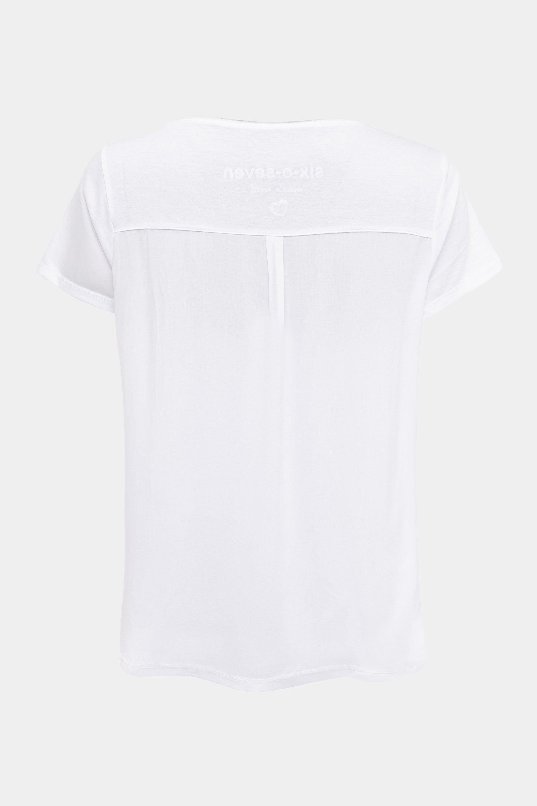 Six-o-seven T-Shirt mit Pinsel Herz Print in White six-o-seven