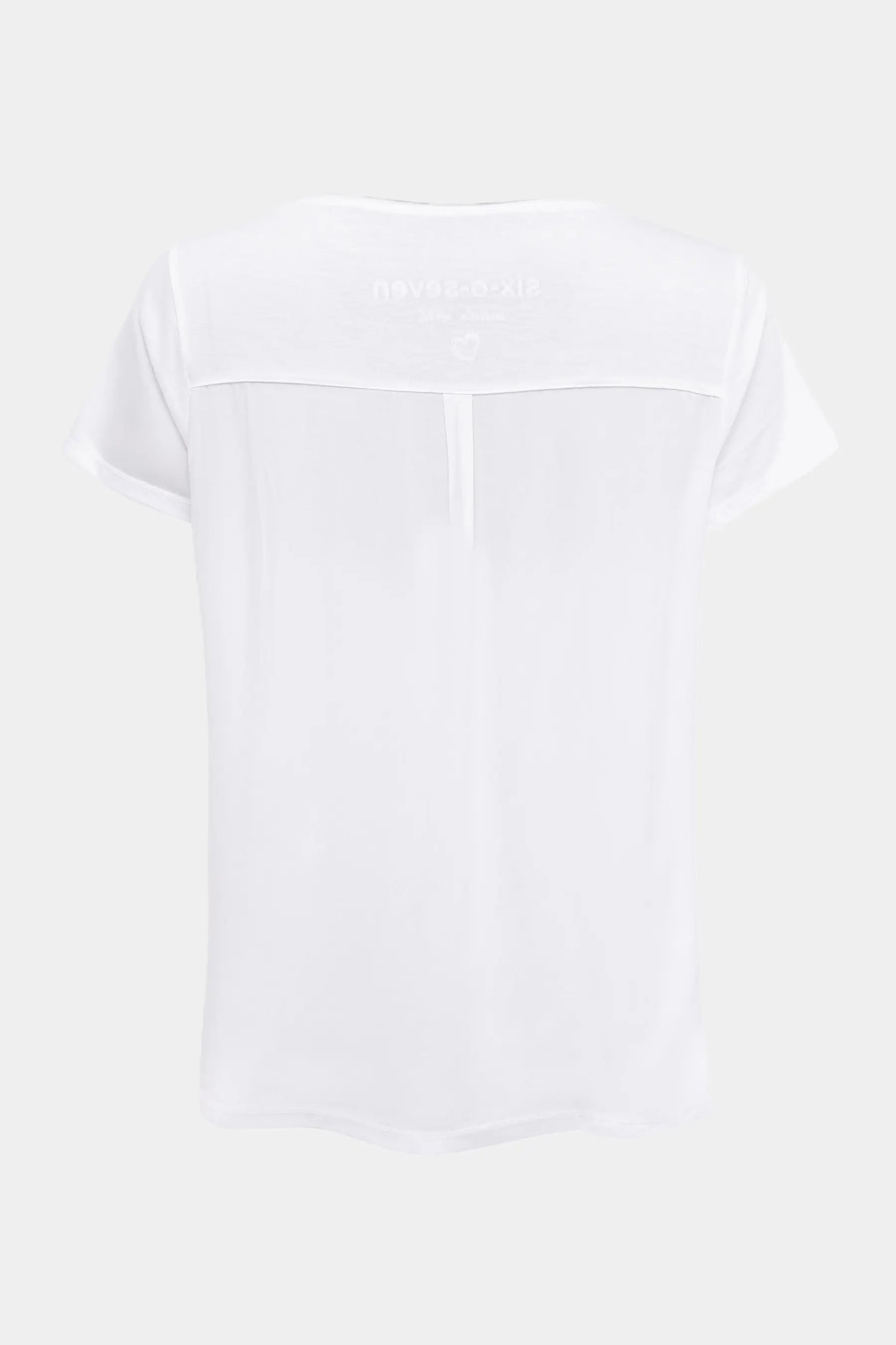 T-Shirt mit Pinsel Herz Print in White für Valentinstag six-o-seven