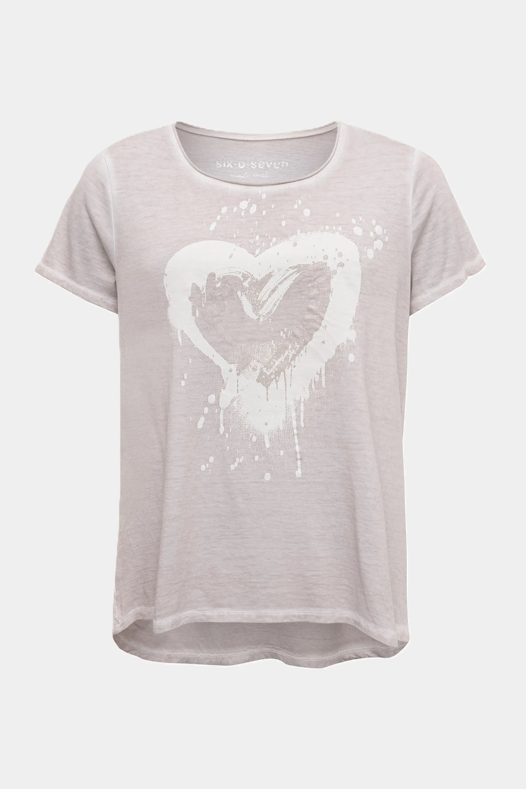 T-Shirt mit Herz Print - KITT für Valentinstag six-o-seven