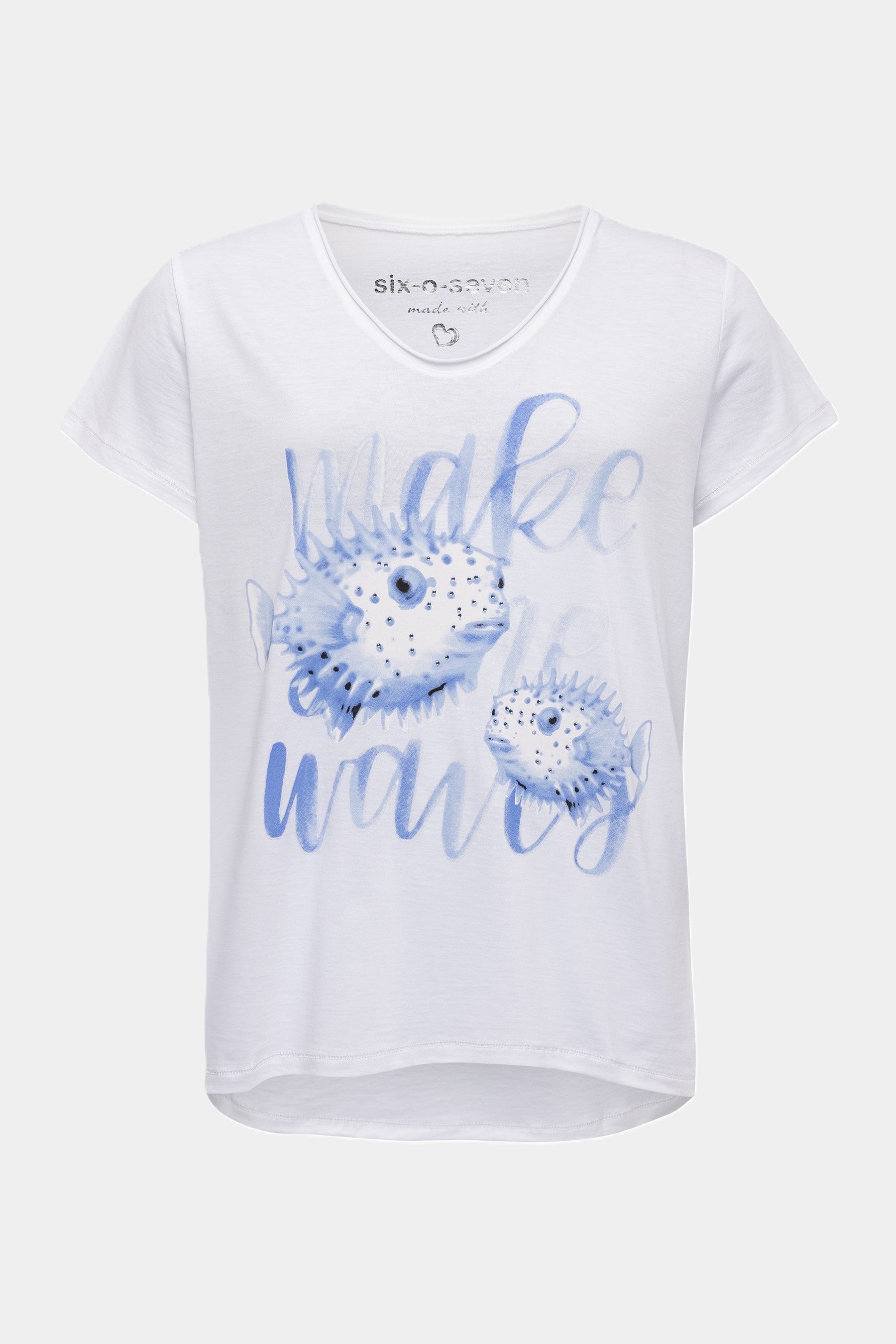Six-o-seven T-Shirt mit maritimem Print in WHITE
