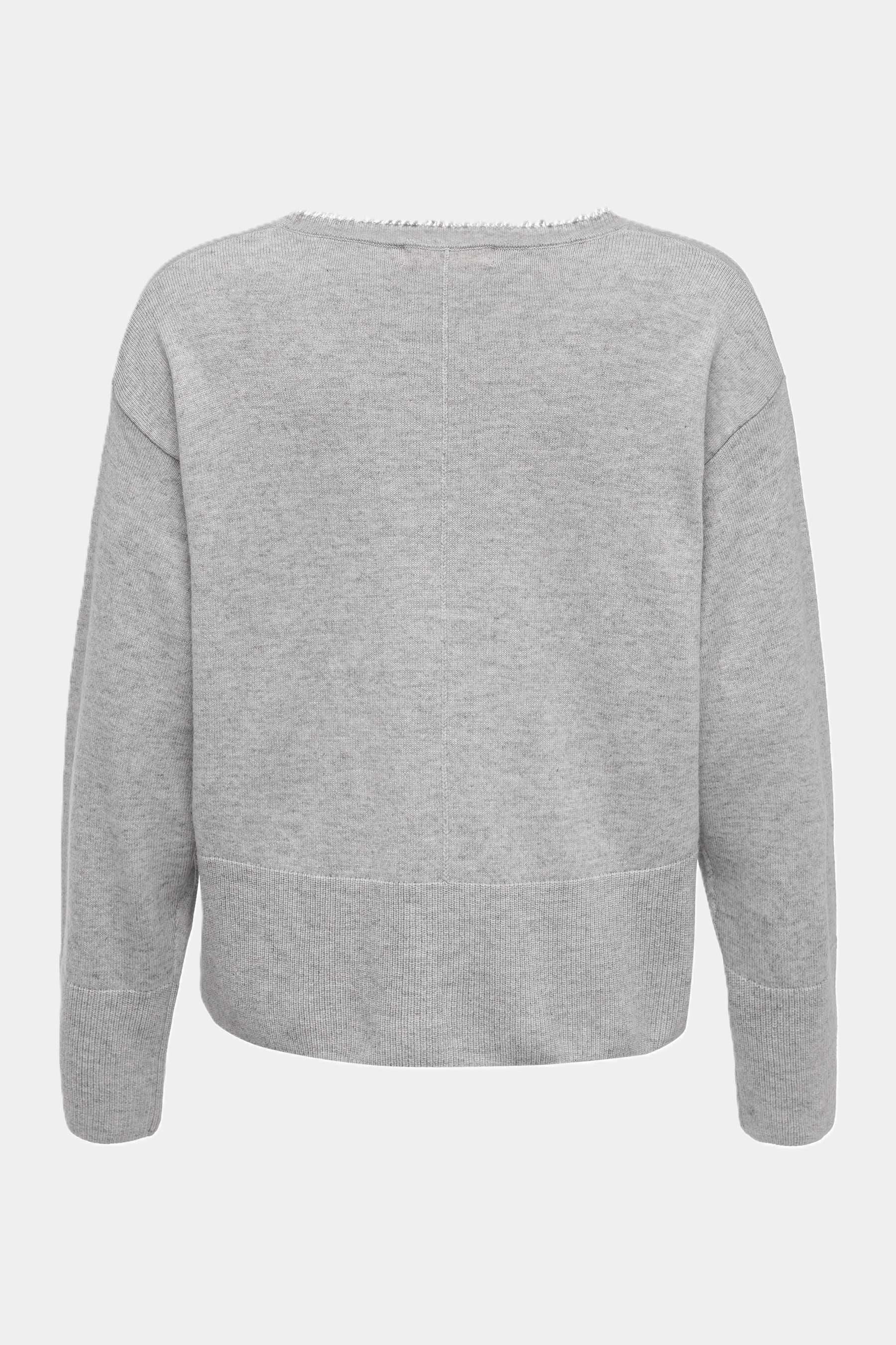 Six-o-Seven Strickjacke mit Fransen - LIGHT GREY six-o-seven