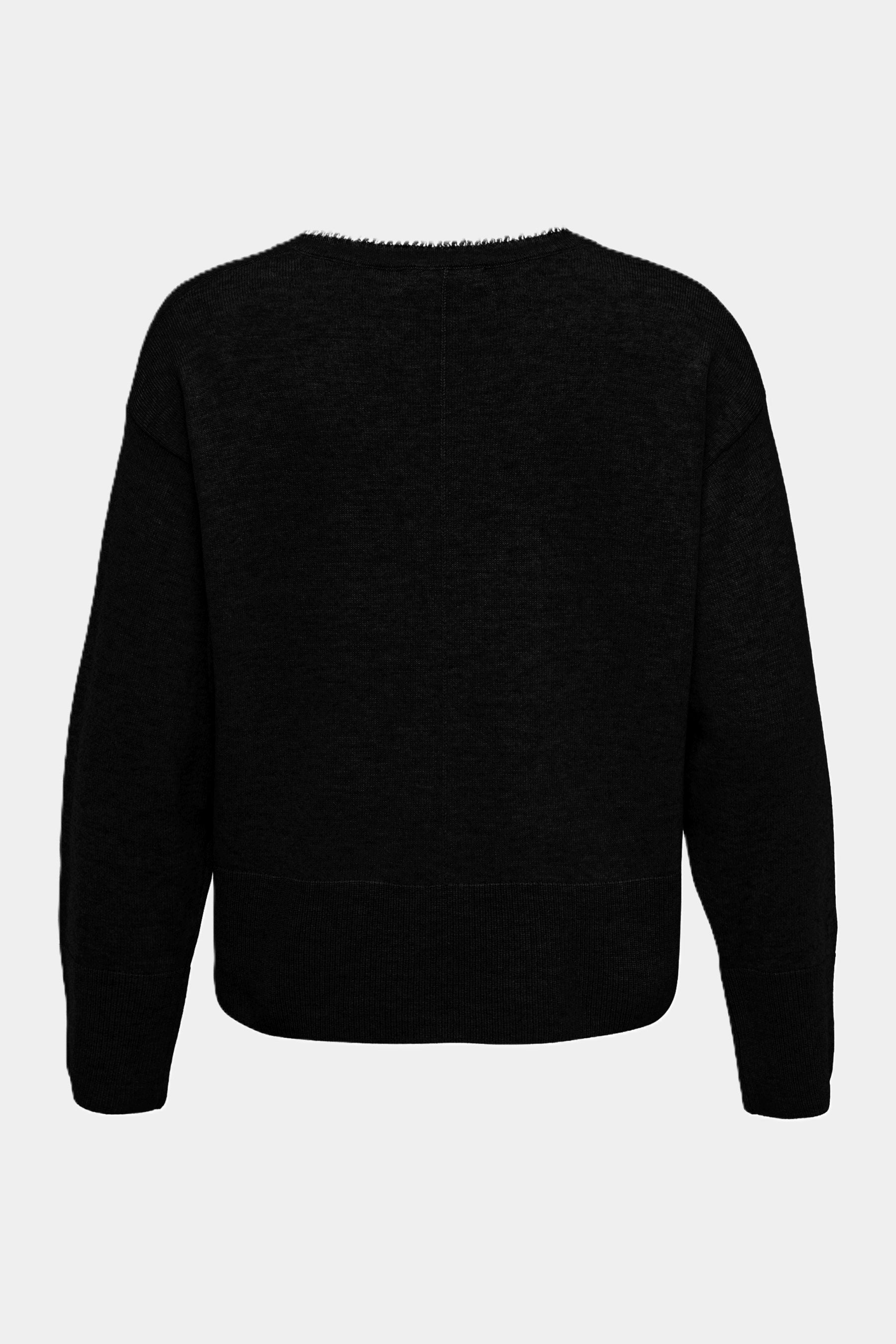 Six-o-Seven Strickpullover mit Fransen - BLACK six-o-seven