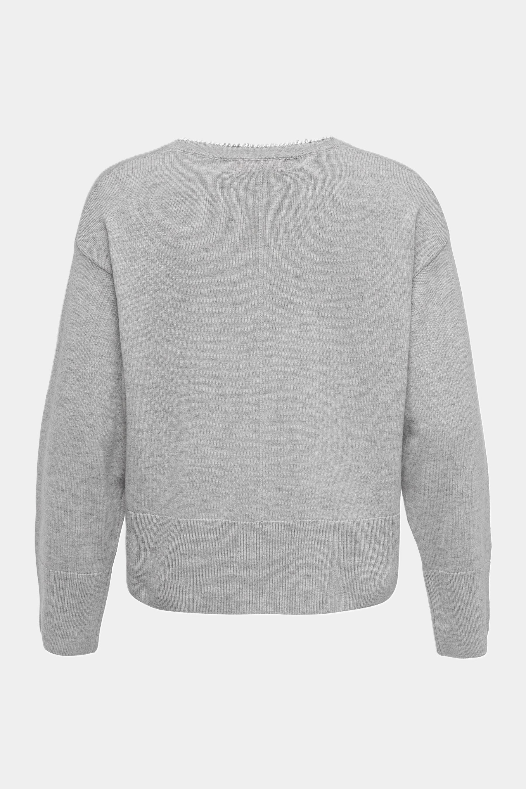 Six-o-Seven Strickpullover mit Fransen - LIGHT GREY six-o-seven