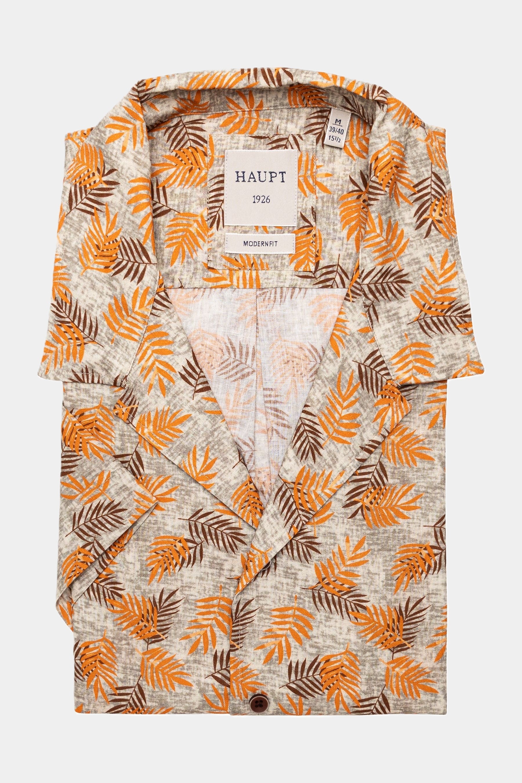 Haupt Leinen-Kurzarmhemd Modern-Fit mit Palmen - MULTICOLOUR Haupt