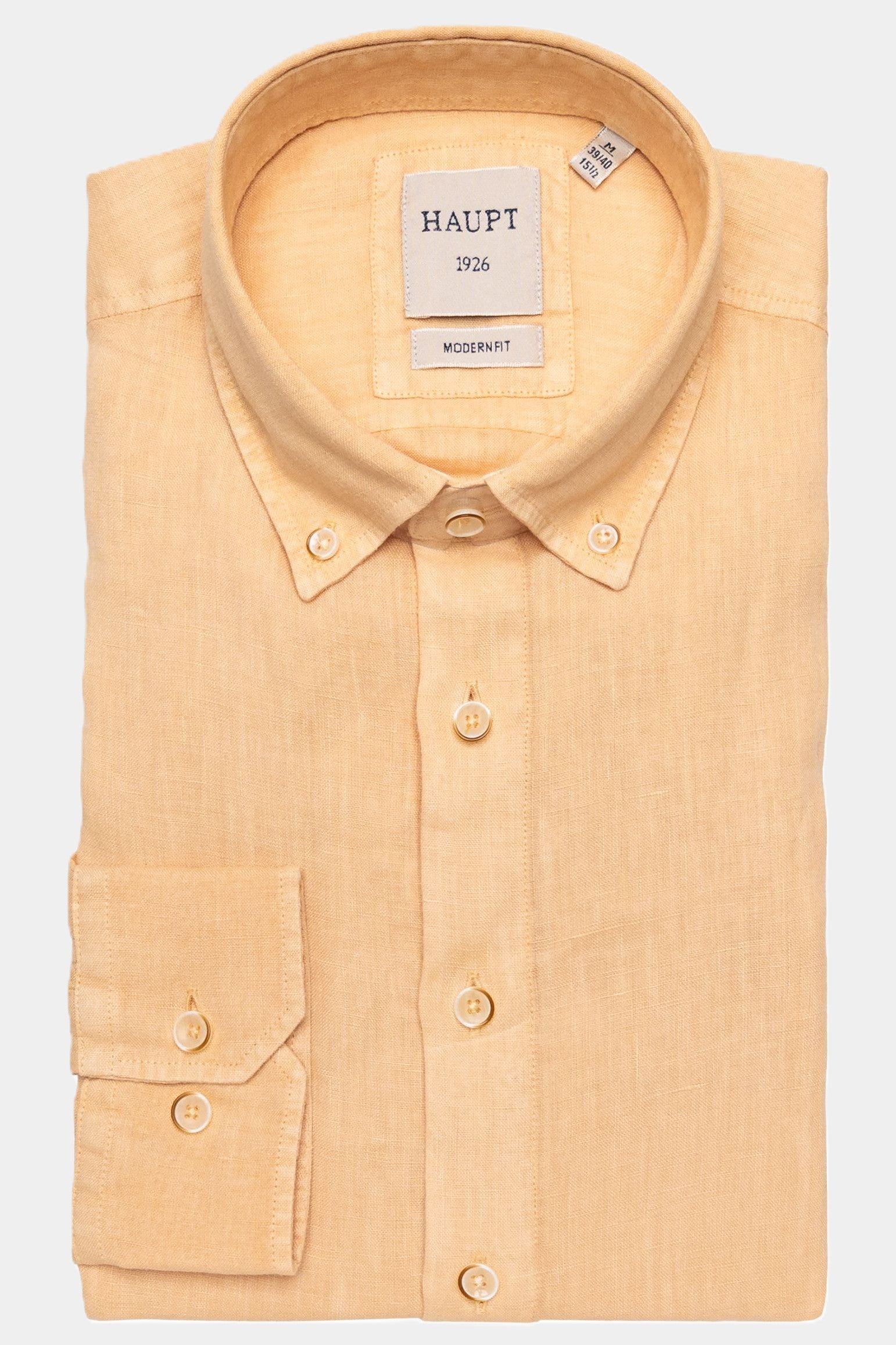 Haupt Leichtes Langarm Leinenhemd im Modern-Fit - OCHRE Haupt
