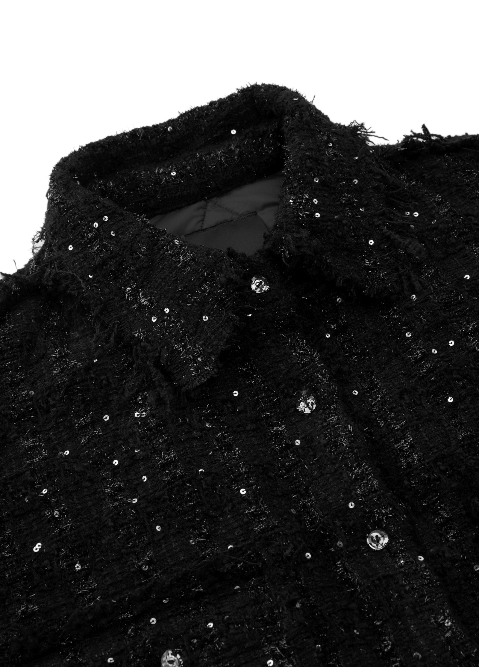 JNBY Schwarze Tweed-Jacke – Strukturierte Overshirt-Silhouette JNBY