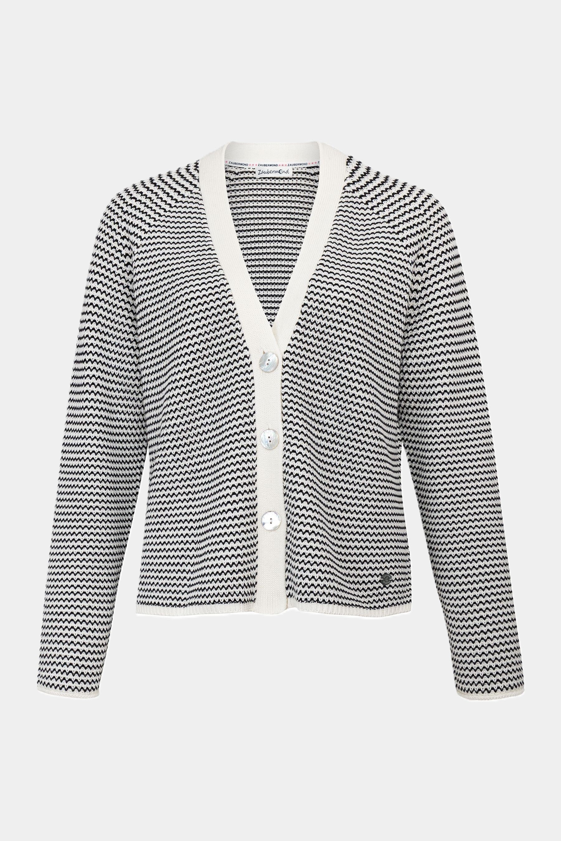Baumwoll-Strickjacke OFF WHITE Zaubermond