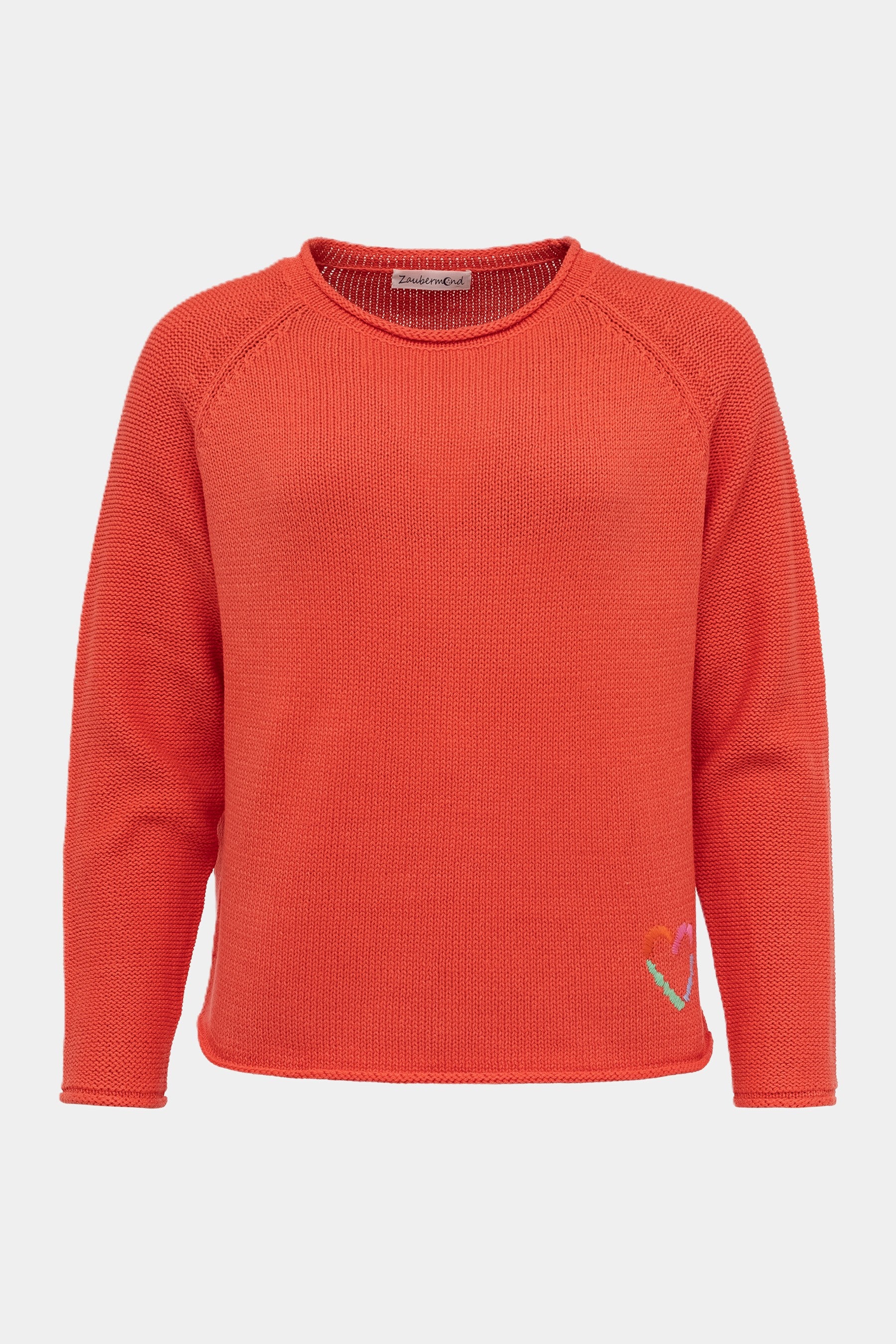 Jersey de punto con bordado en CORAL