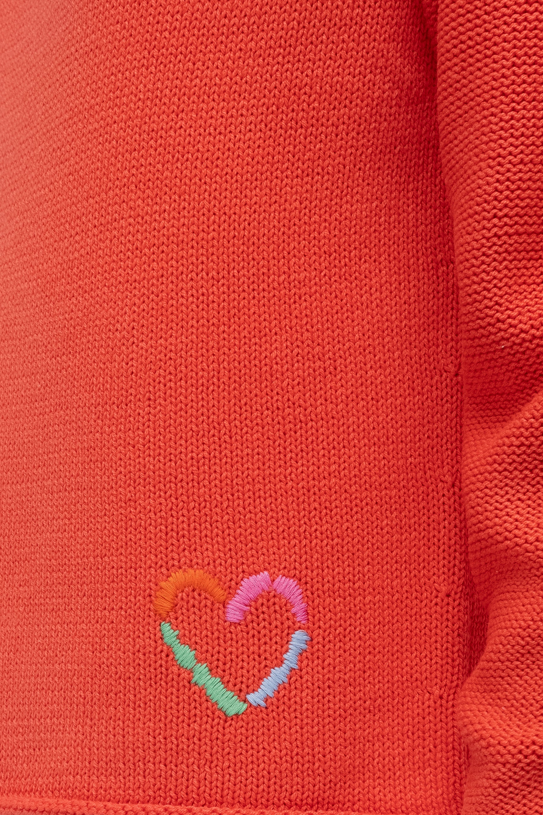 Jersey de punto con bordado en CORAL
