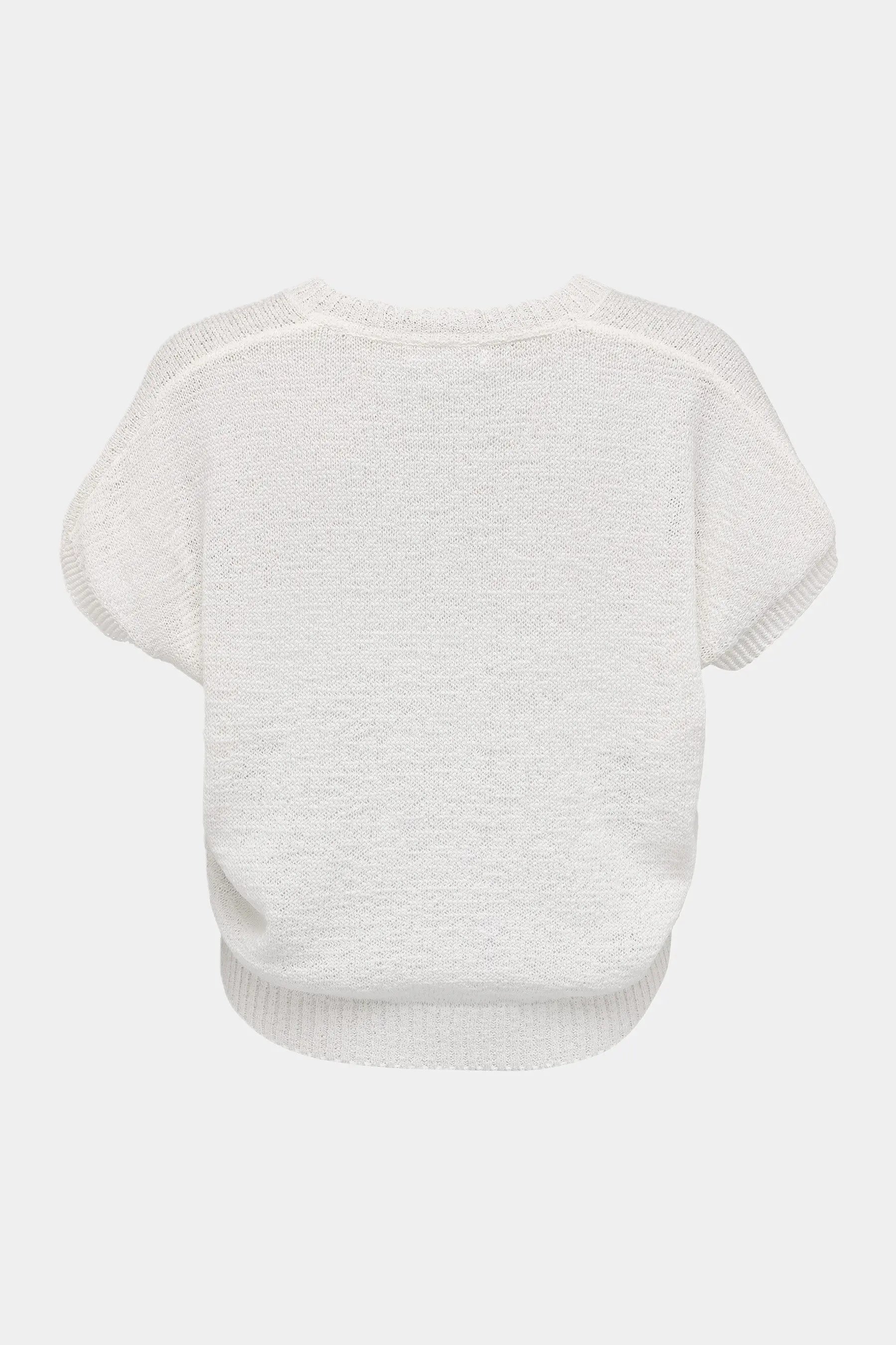 Zaubermond bequemer Feinstrick Pullunder mit V-Ausschnitt in WHITE Zaubermond