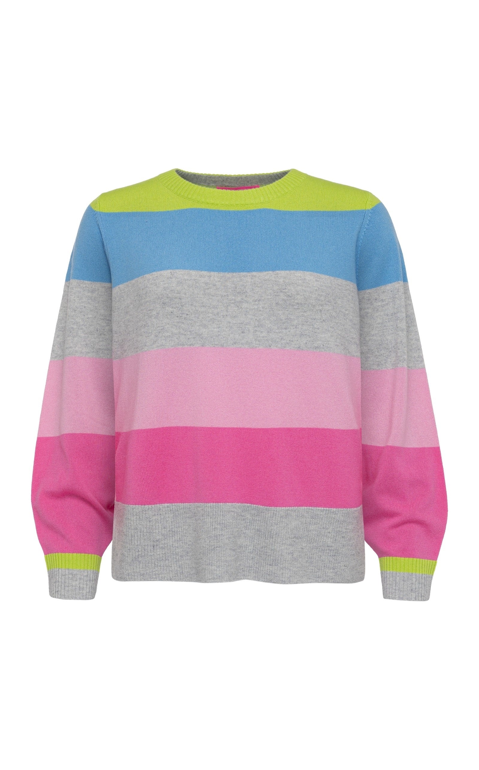 Damen Feinstrickpullover locker mit bunten Blockstreifen aus Kaschmir six-o-seven