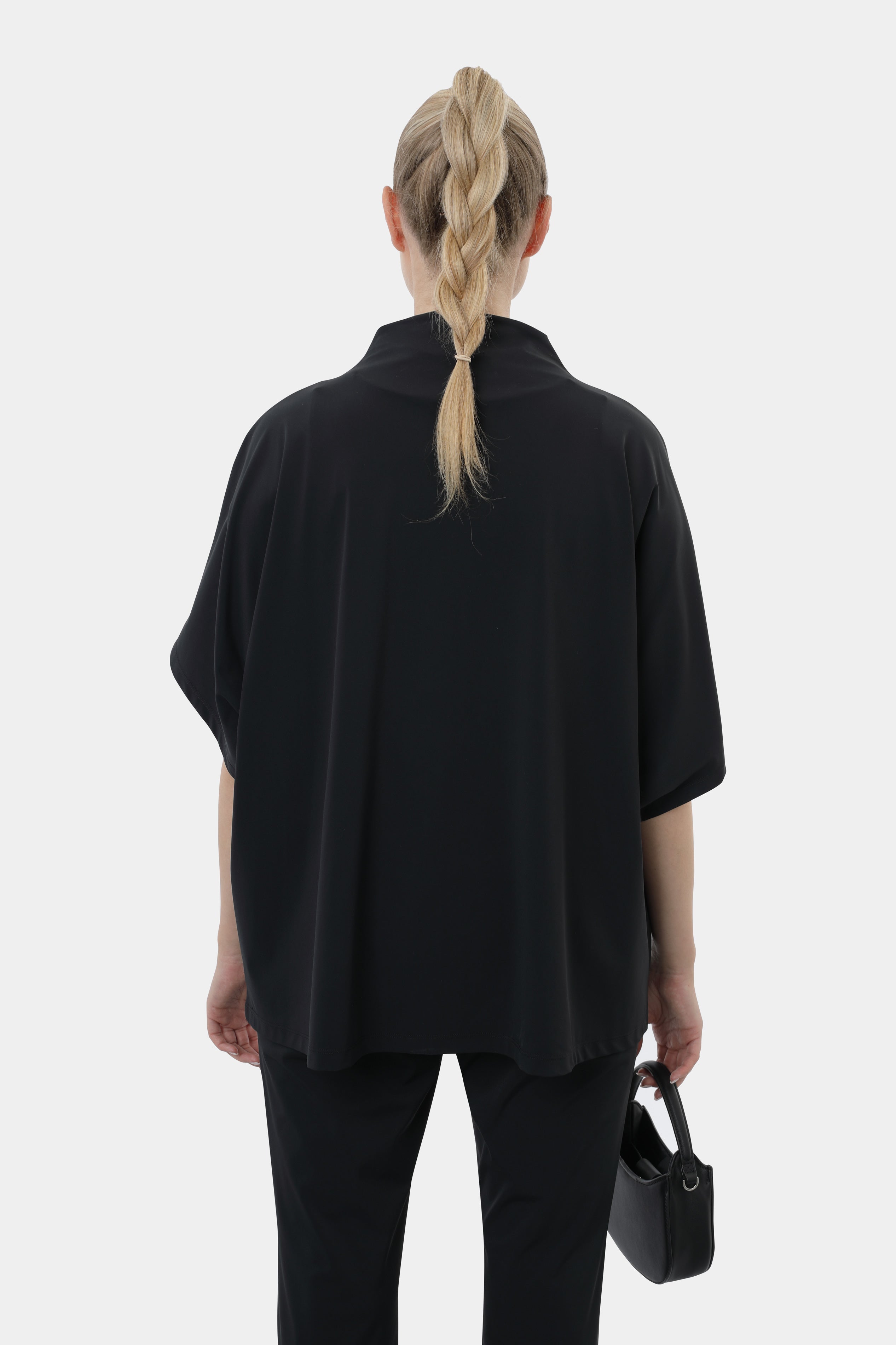 Bluse mit Fledermausärmel BLACK