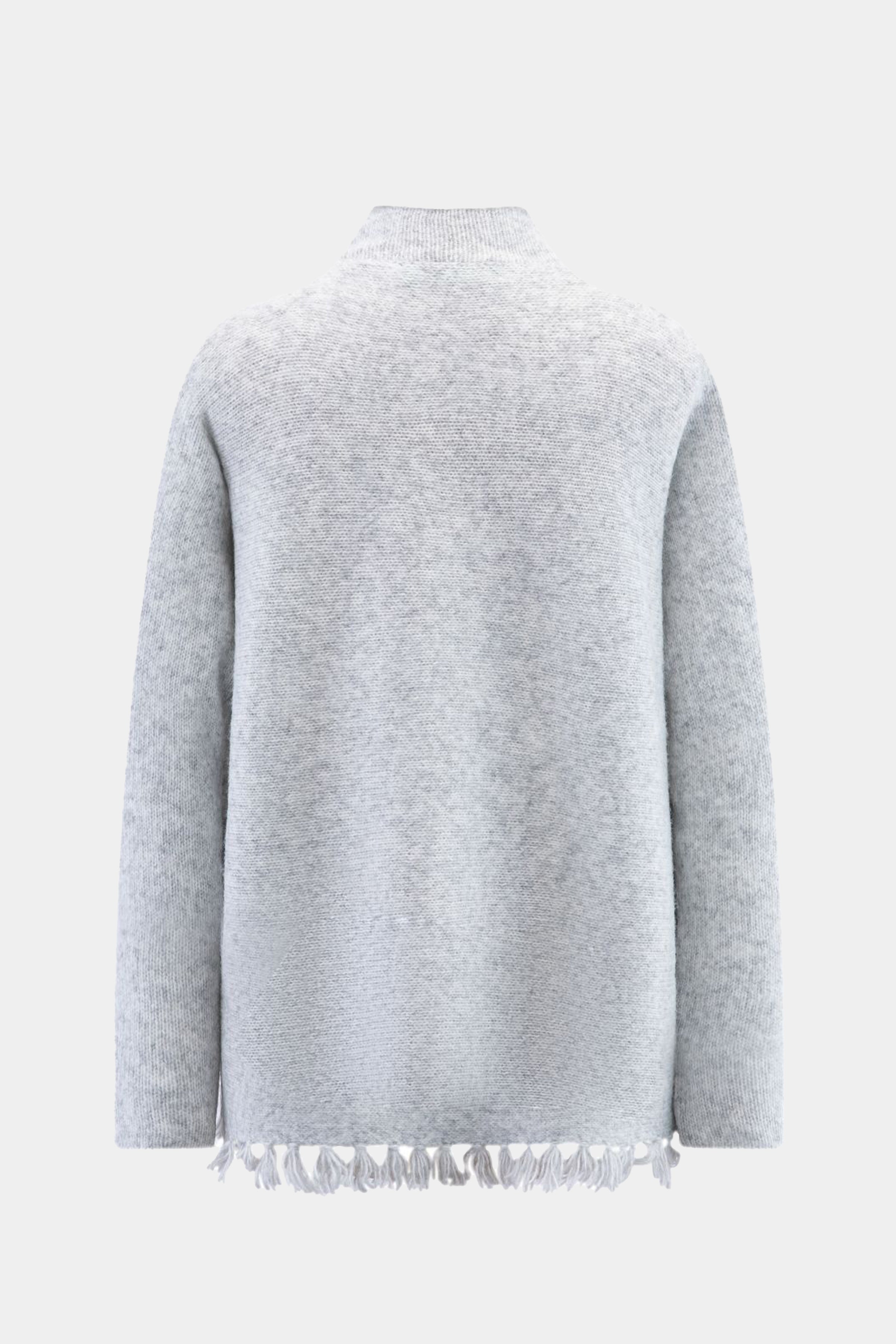 Knit sweater with stand-up collar LIGHT GREY