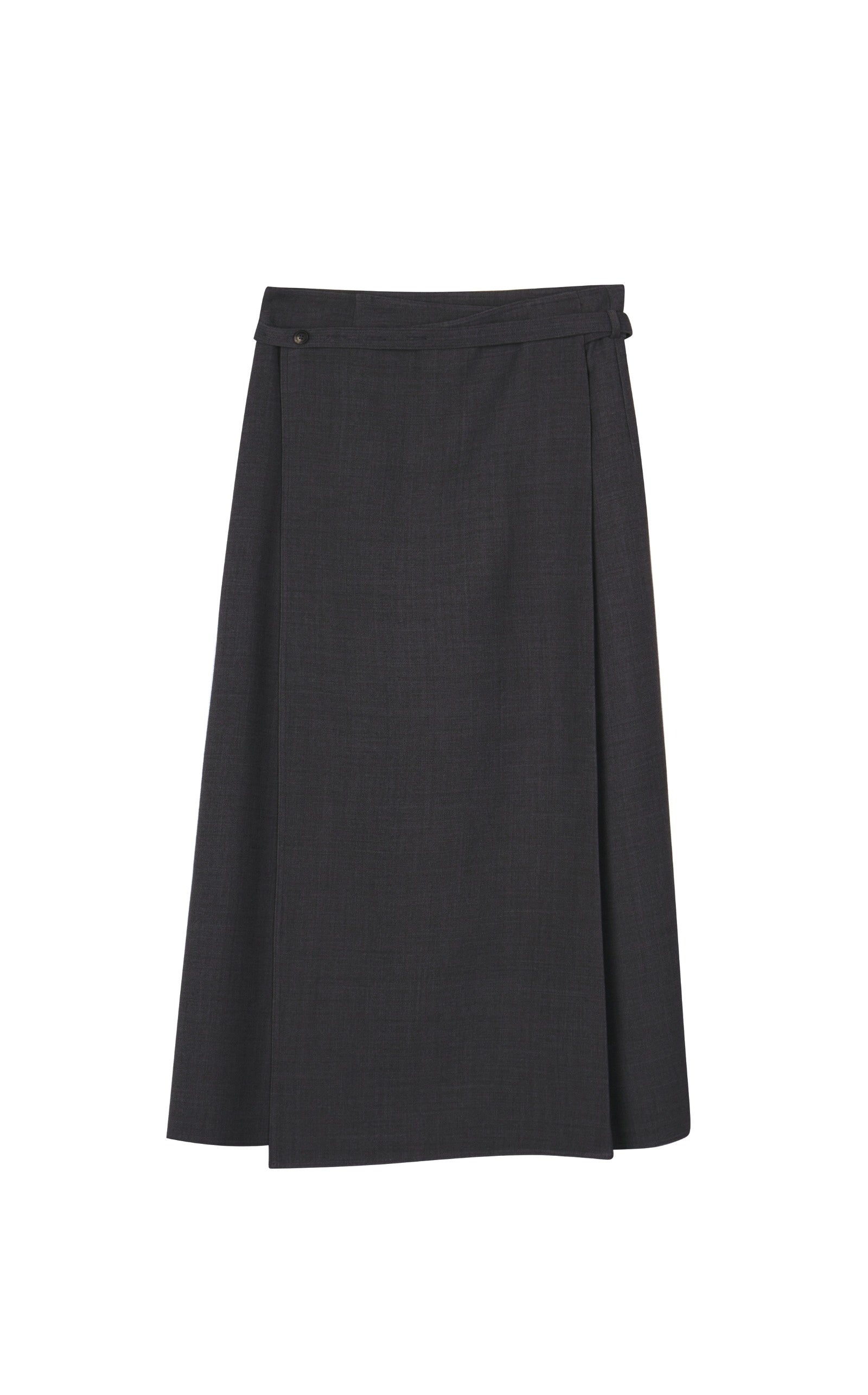 Damen A-Line Rock mit angenähtem Gürtel & asymmetrischer Länge LESS