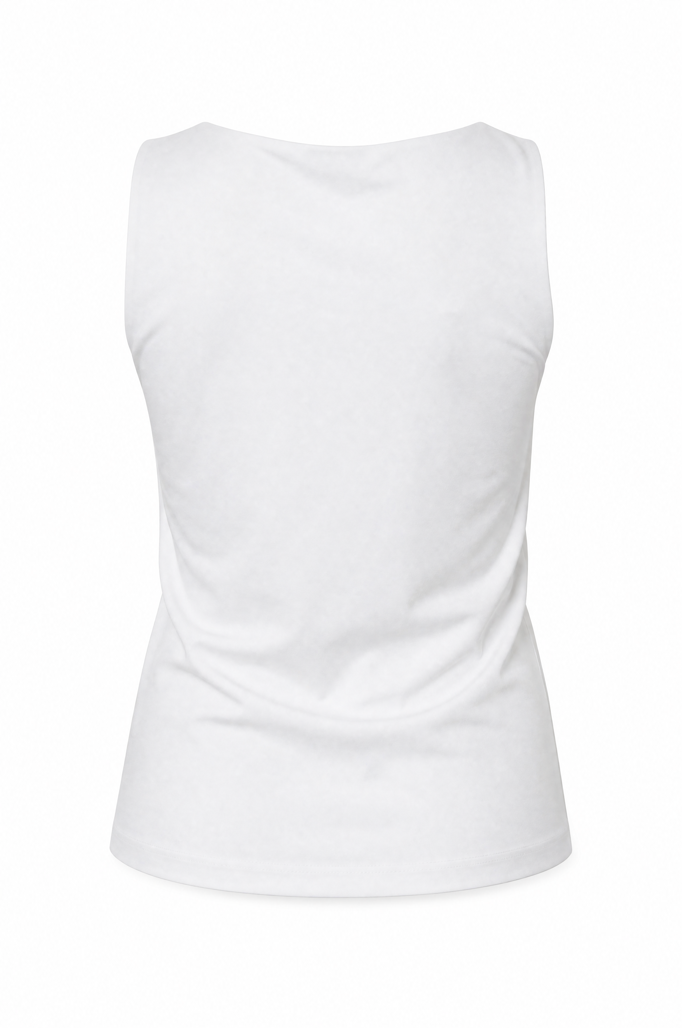 U-Ausschnitt Sommer Top im elegantem Weiß mit feinem Satinlook Premium