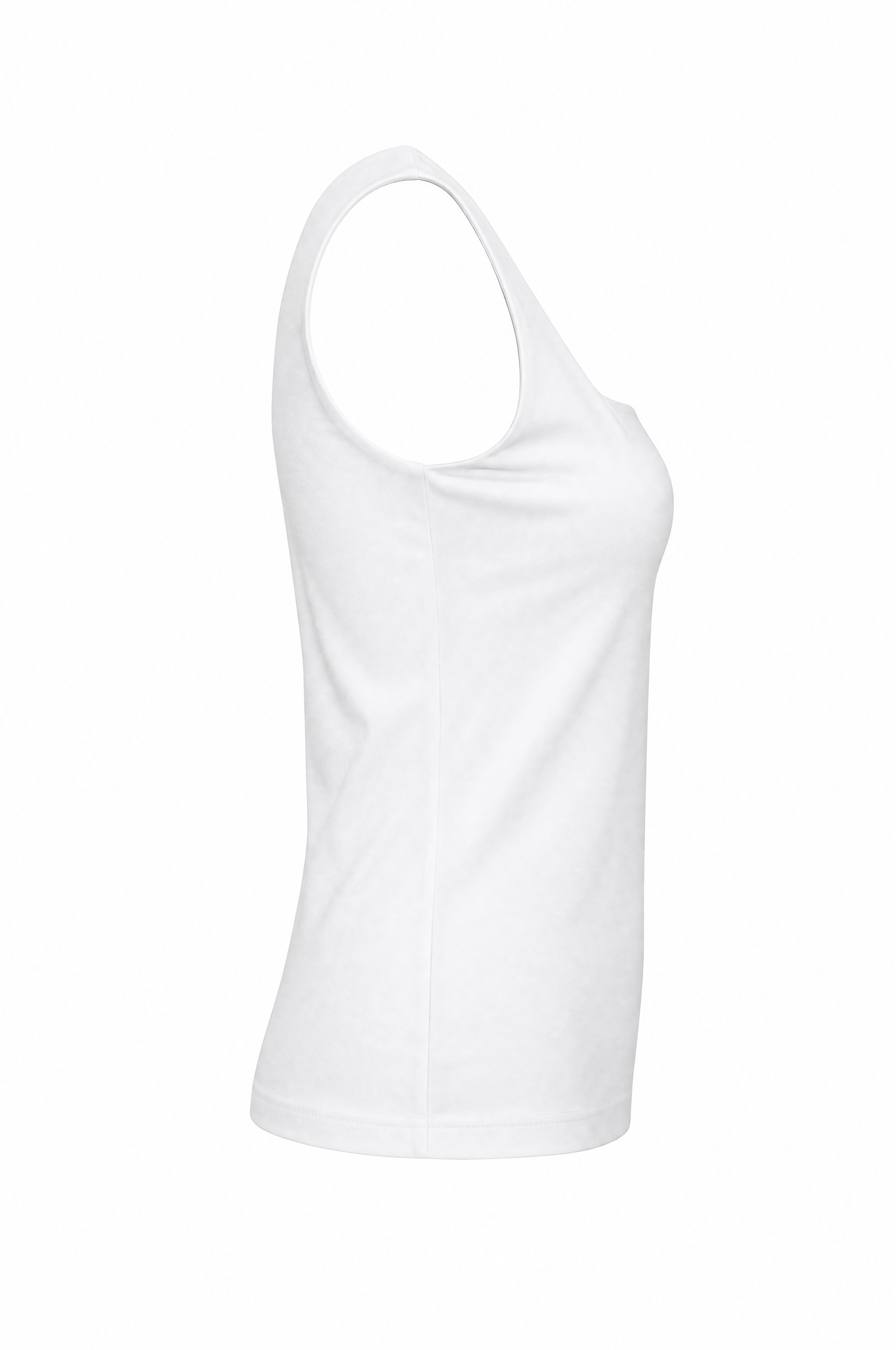 U-Ausschnitt Sommer Top im elegantem Weiß mit feinem Satinlook Premium