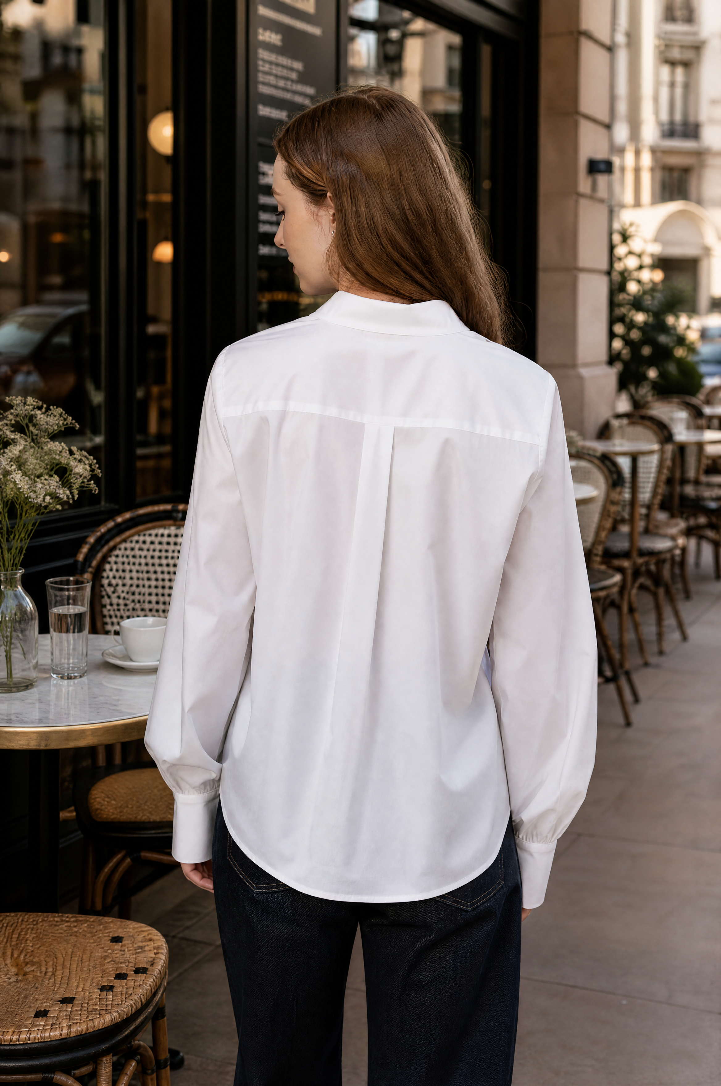 Long-sleeved blouse WHITE