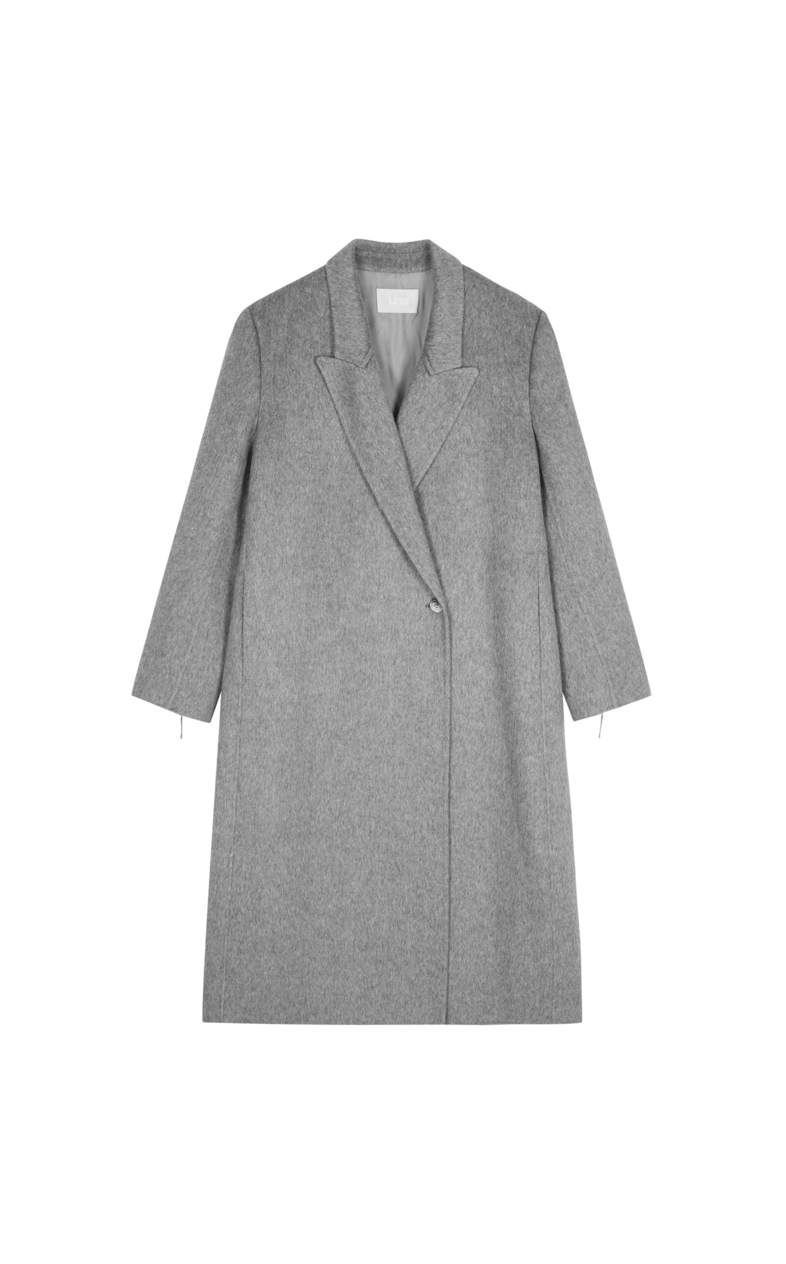 Damen Oversized Wollmantel mit Reverse Kragen LESS