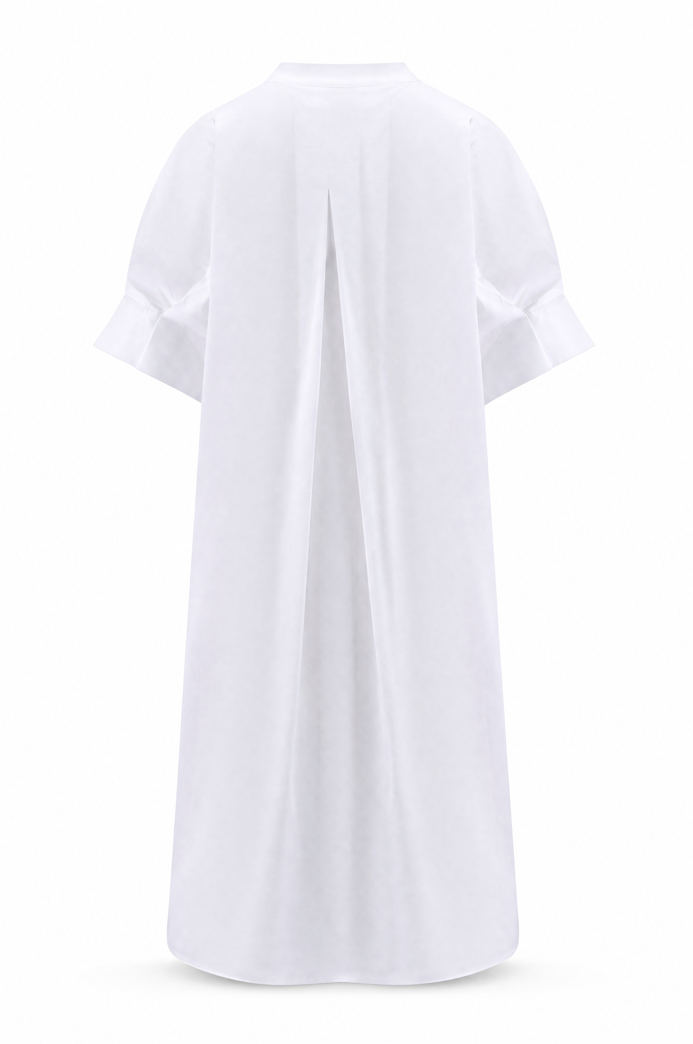 Nadine H vestido elegante con escote en V y dobladillo redondeado en BLANCO