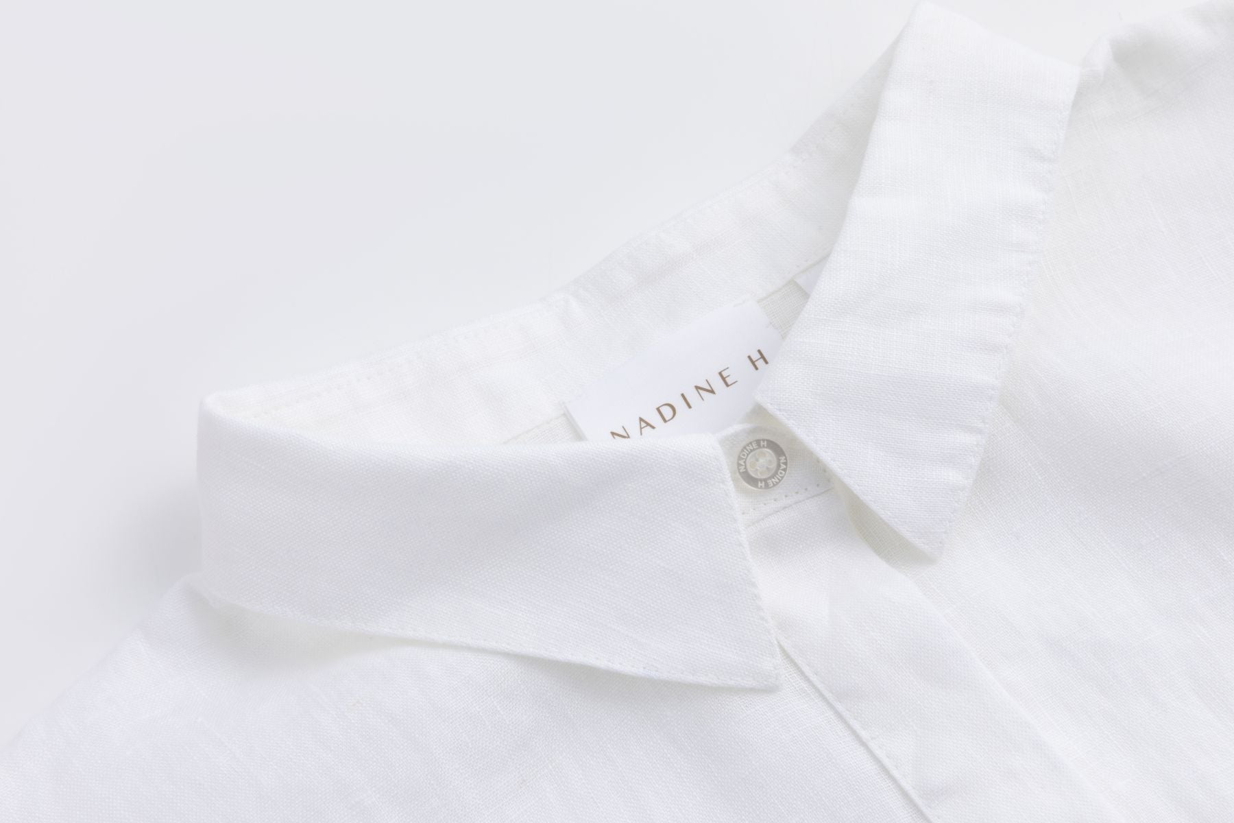 Leinen Longbluse WHITE