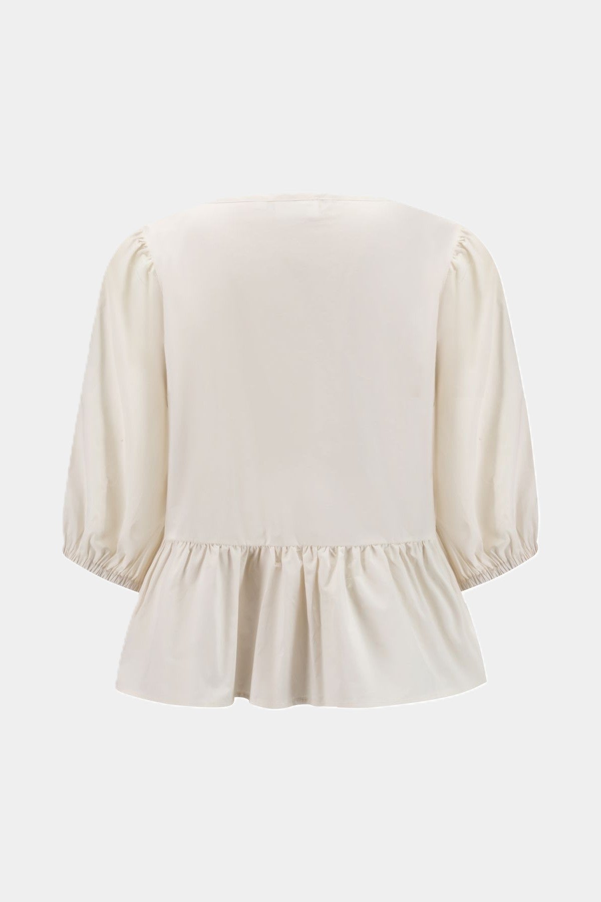 Blouse with light puff sleeves LATTE