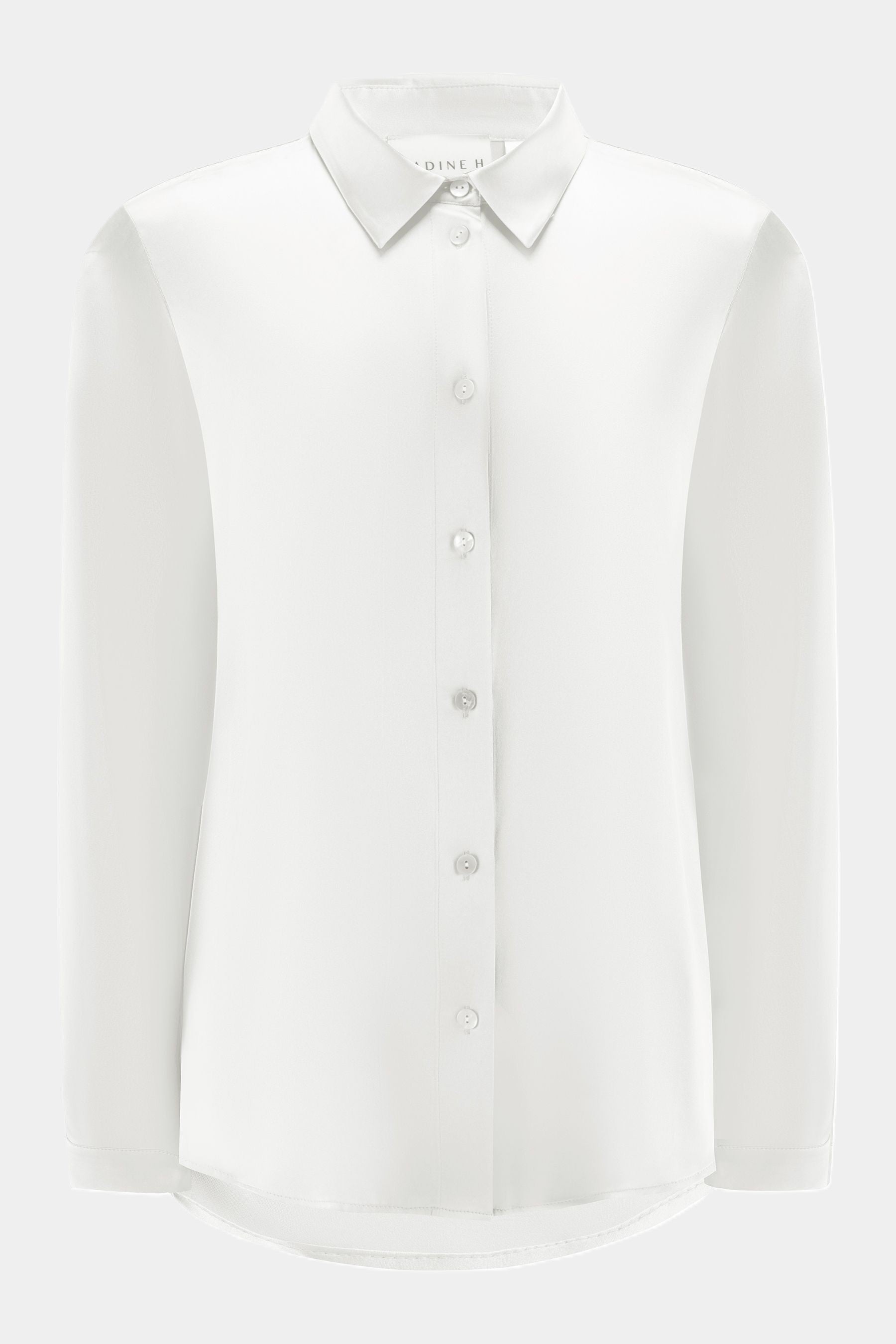 Nadine H elegant silk blouse with box pleat WHITE