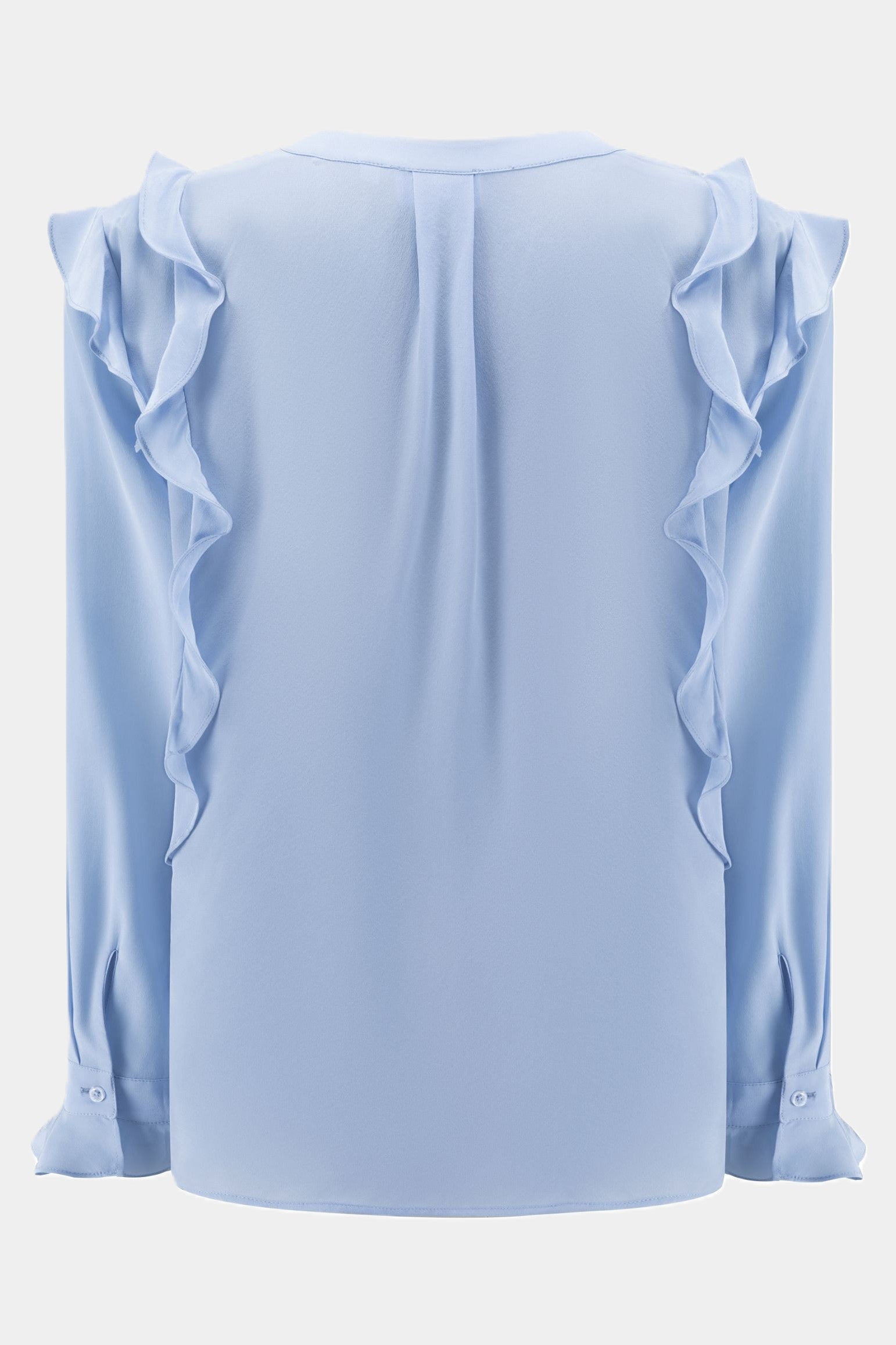Nadine H silk blouse with ruffles & box pleat SKY
