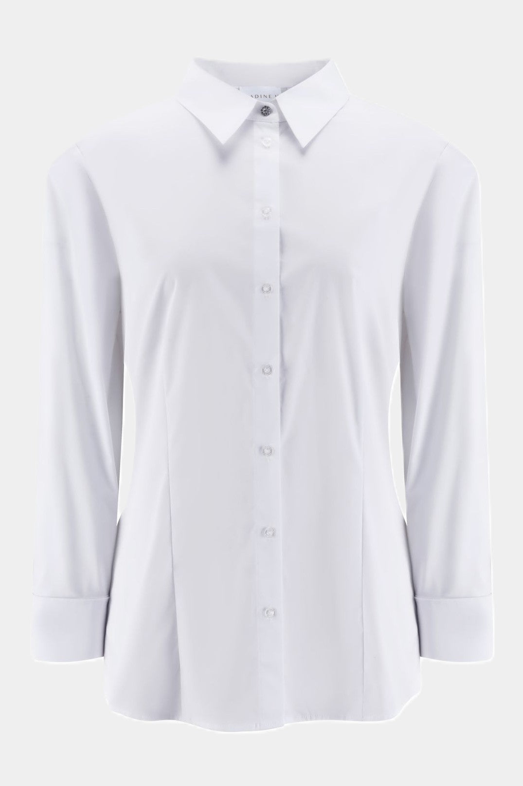 Elegant women's shirt in white with elegant buttons WHITE