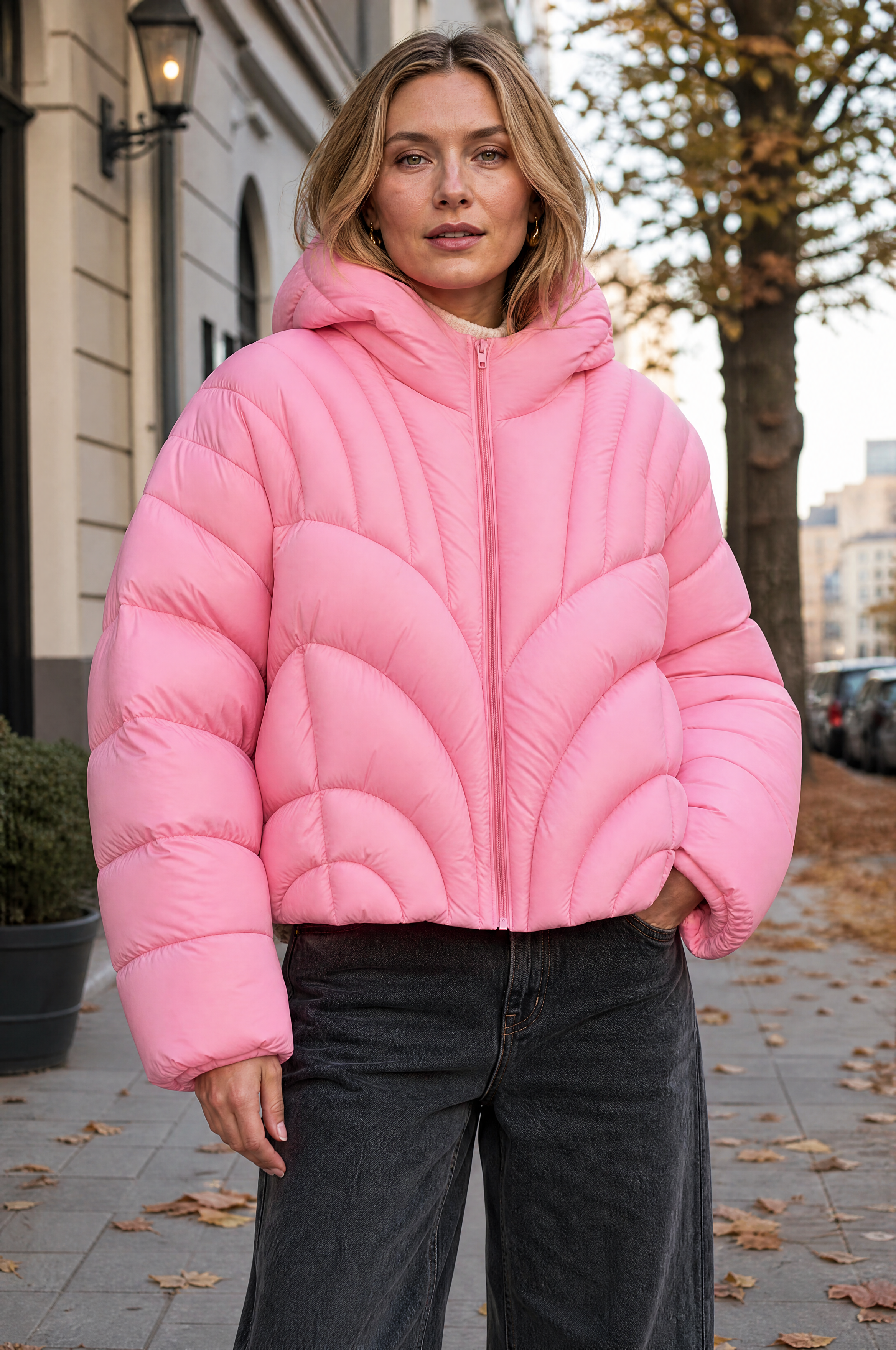 JNBY Doudoune oversize matelassée pour femme automne/hiver - Rose