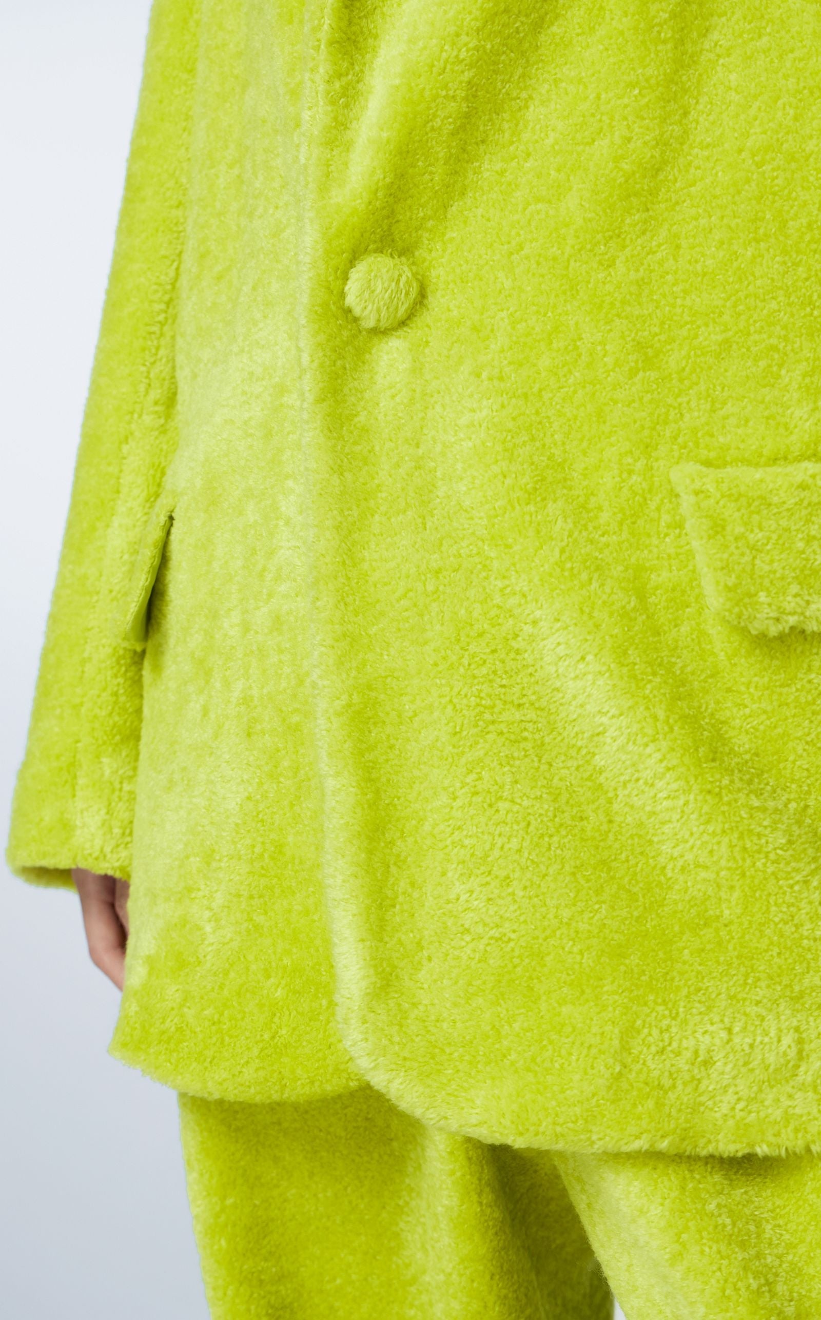 Blazer en fausse fourrure CITRON