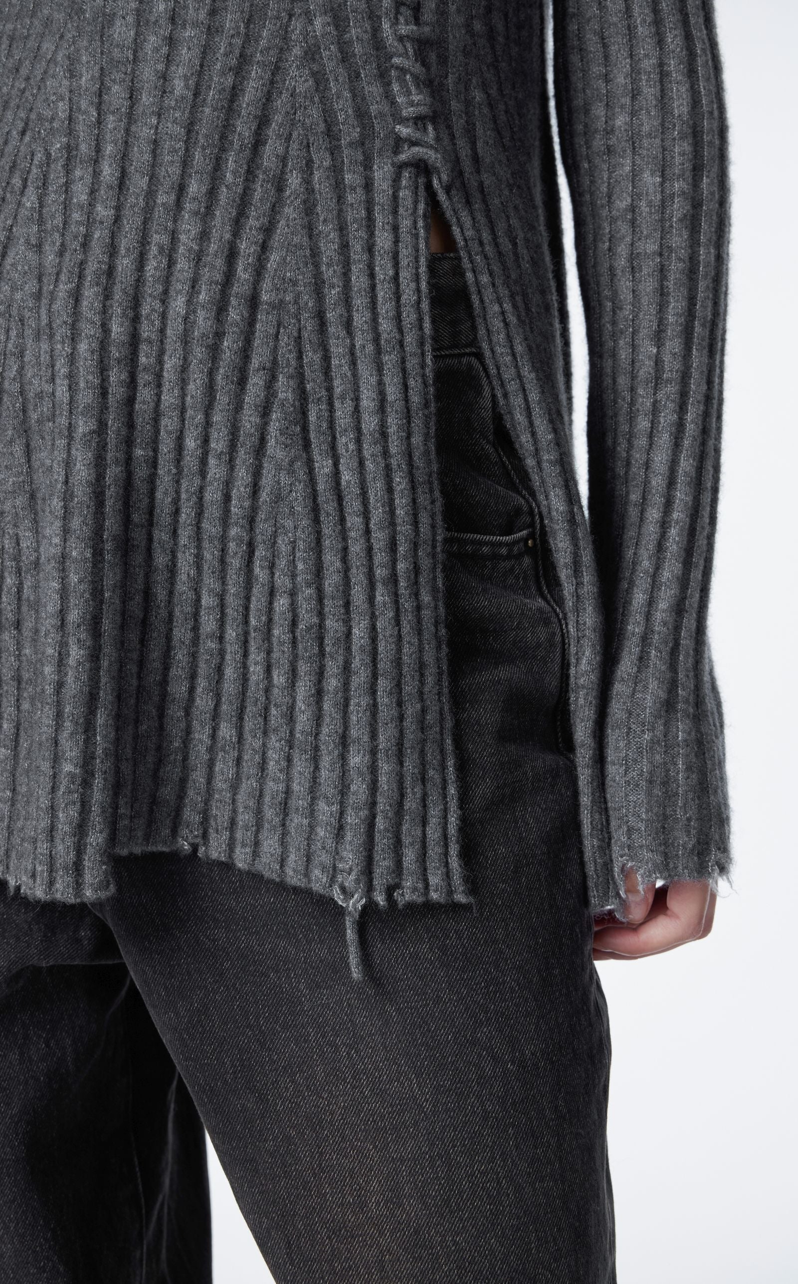 Pull en cachemire GRIS FONCÉ