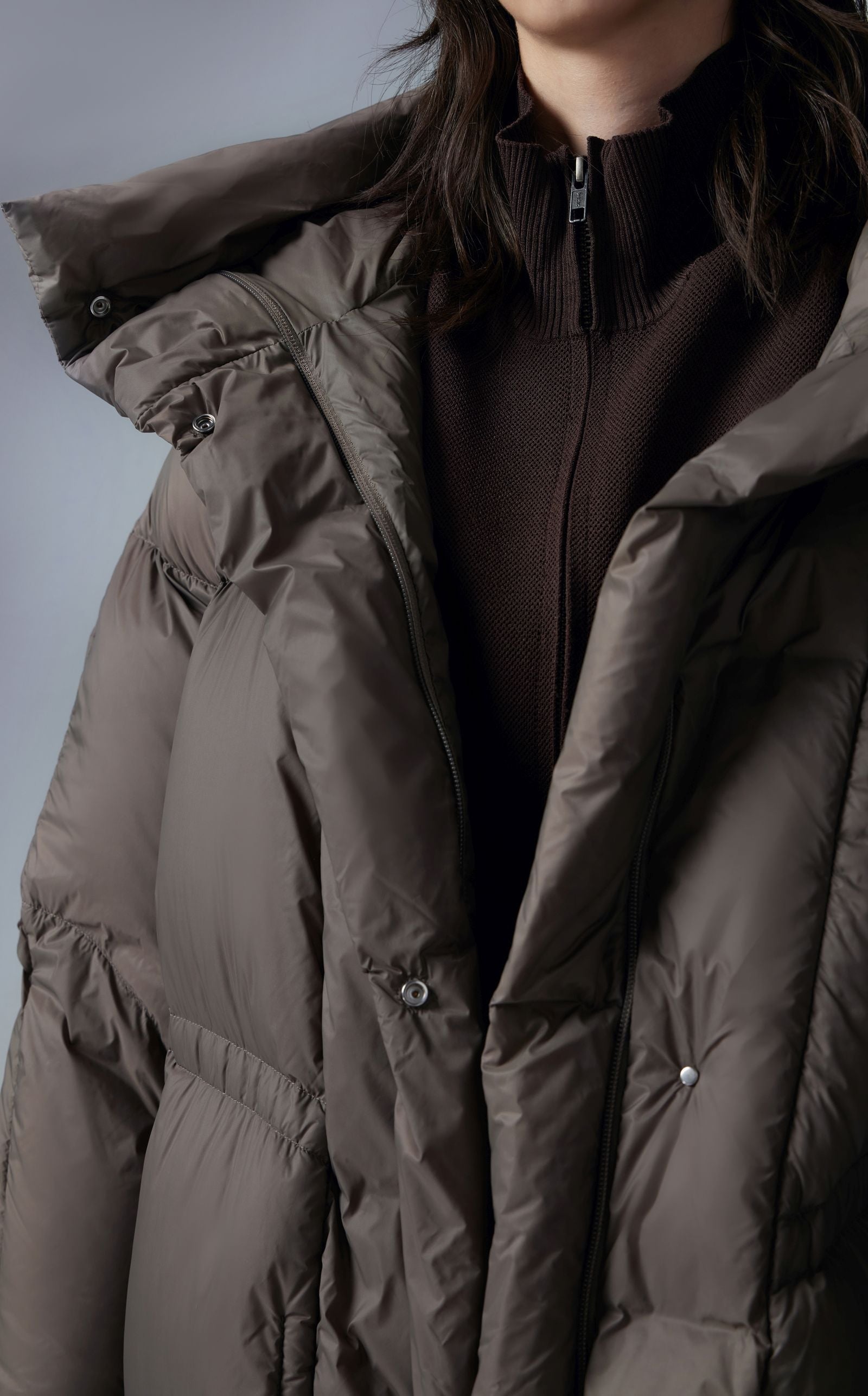 Manteau en duvet TAUPE