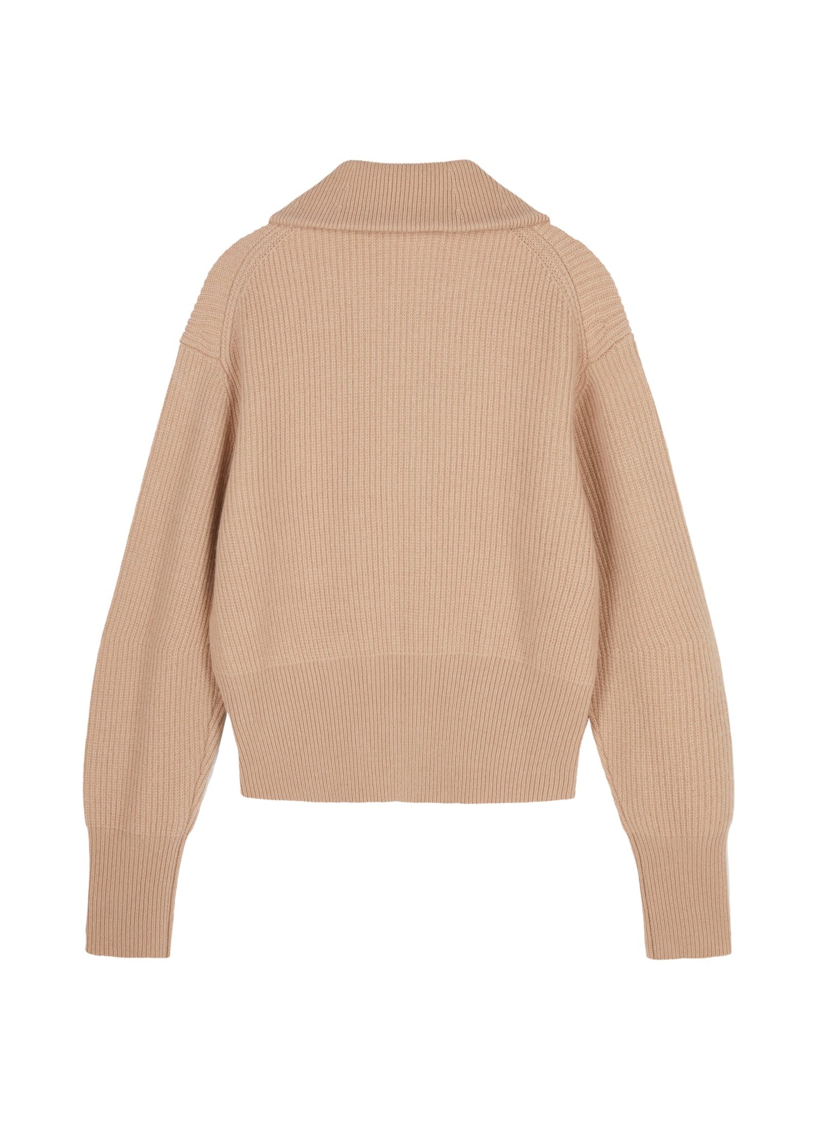 Camel Strick-Cardigan mit Zipper & Kragen – Modern & Elegant JNBY