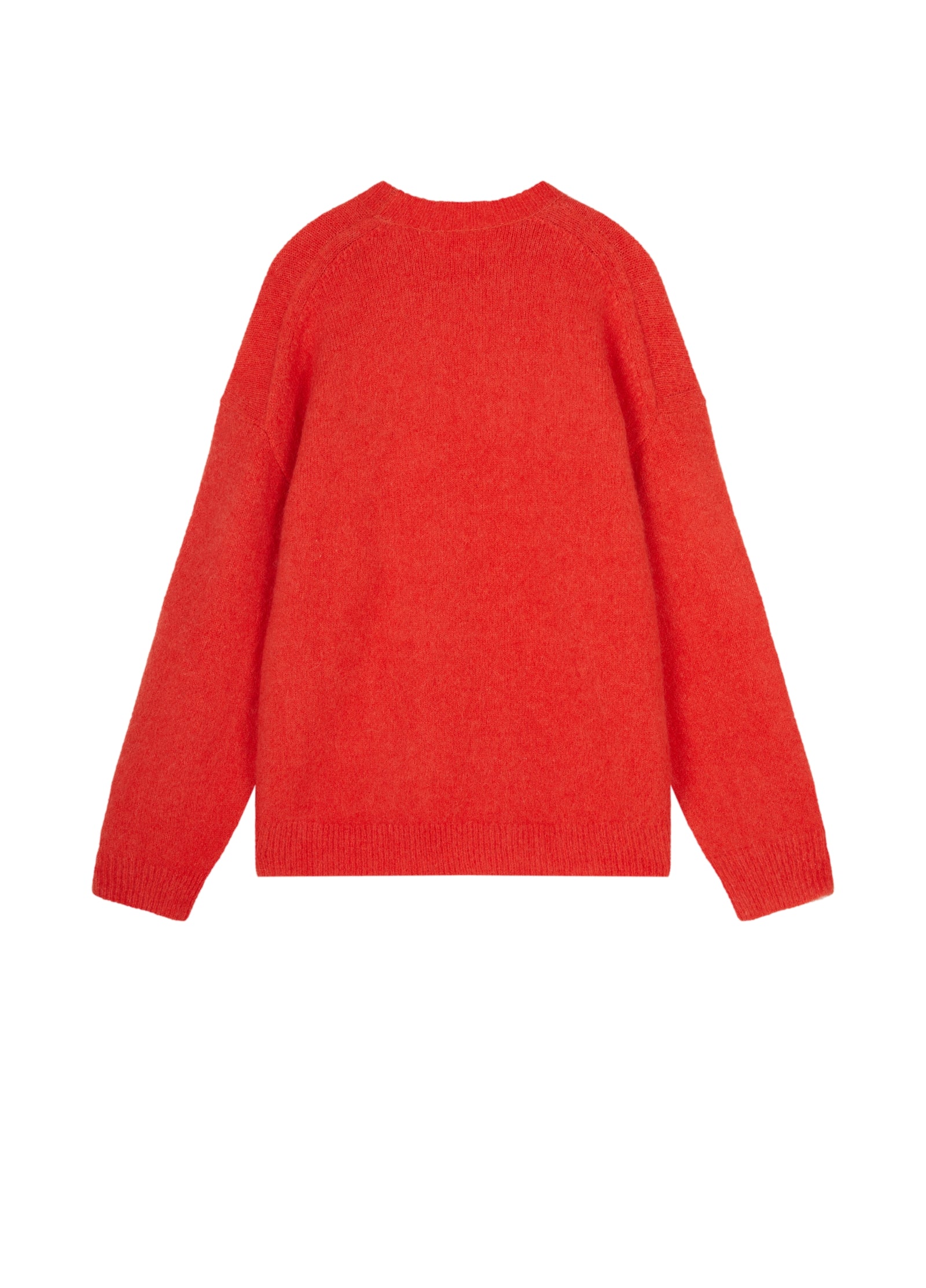 Damen Oversize Strickpullover in haariger Optik Orange/Rot JNBY