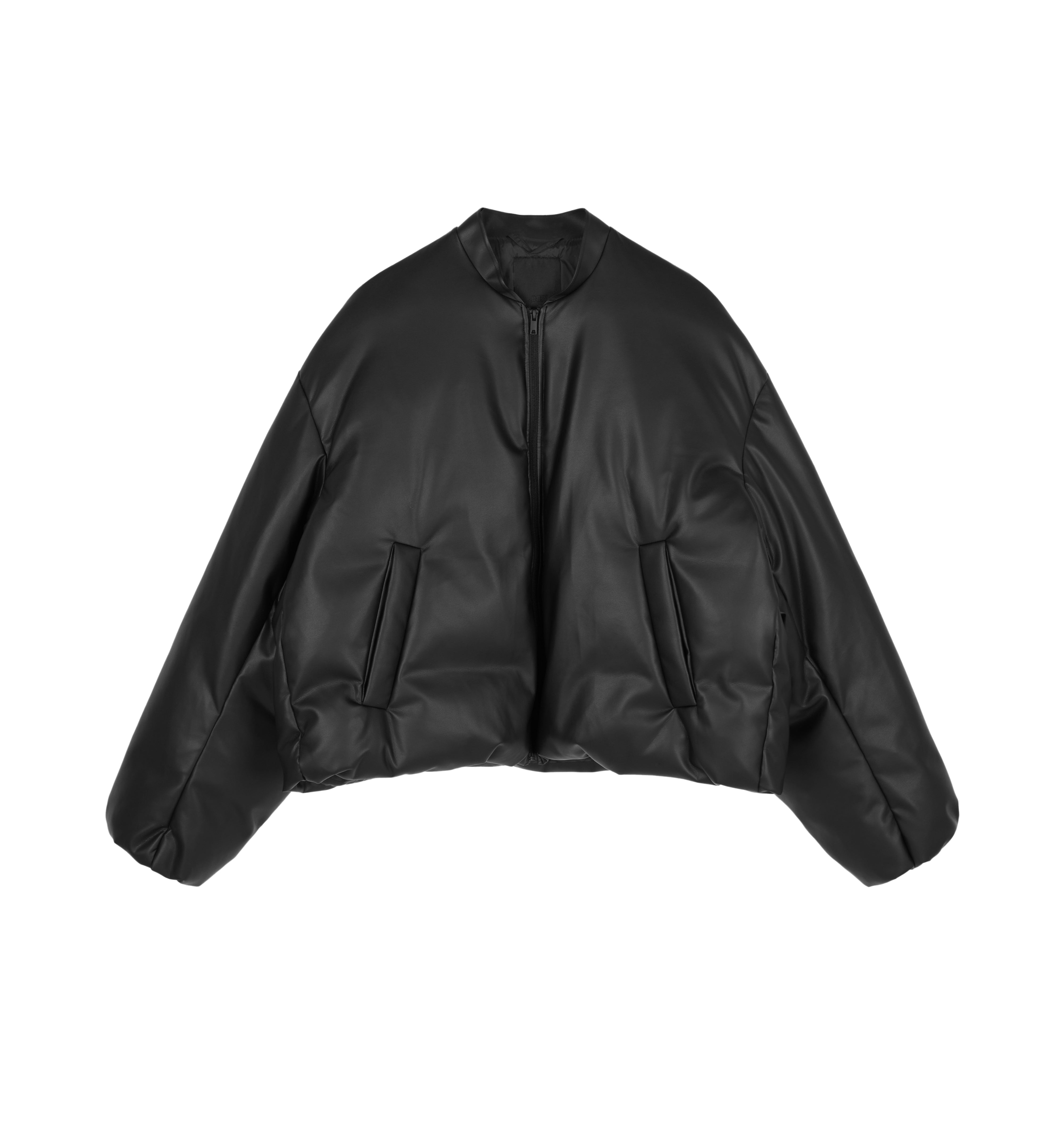 Damen Boxy Daunenjacke mit Leder Optik Oberstoff JNBY