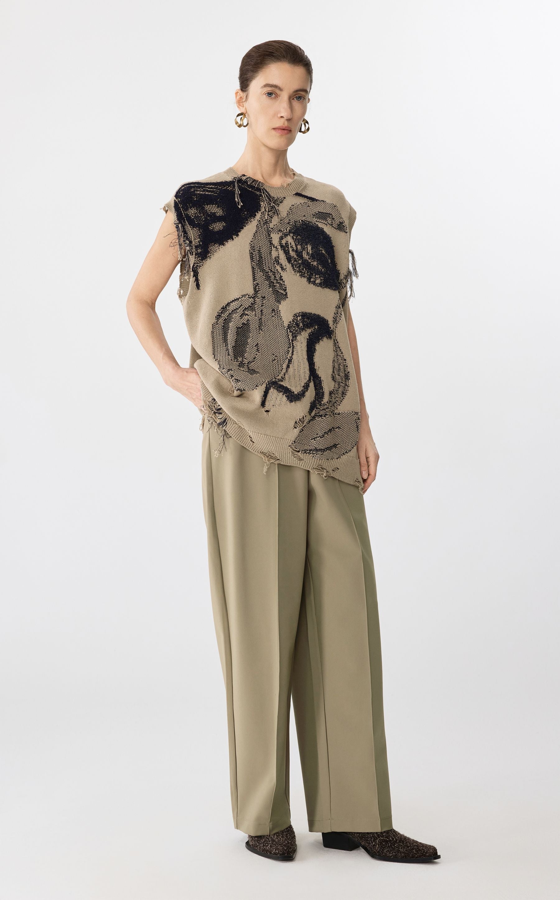 JNBY modische Hose mit Ziernaht LIGHT COFFEE