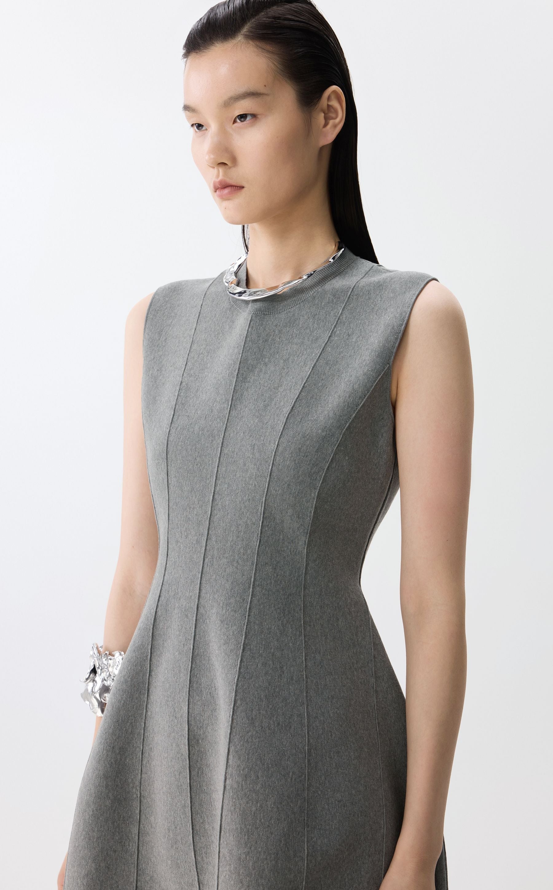 JNBY elegante jurk met getailleerde pasvorm GREY