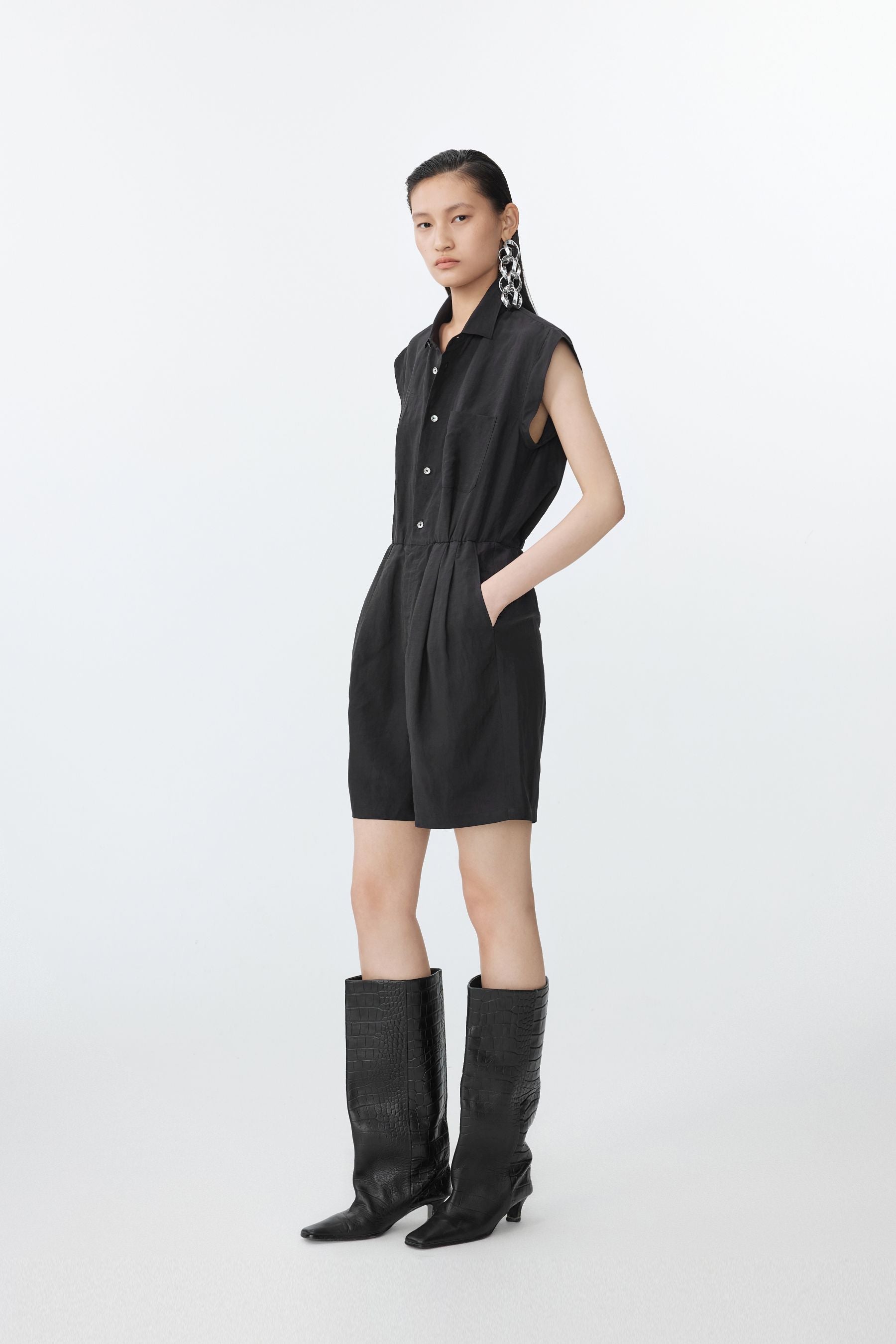 JNBY moderner Jumpsuit mit Eingriffstaschen BLACK