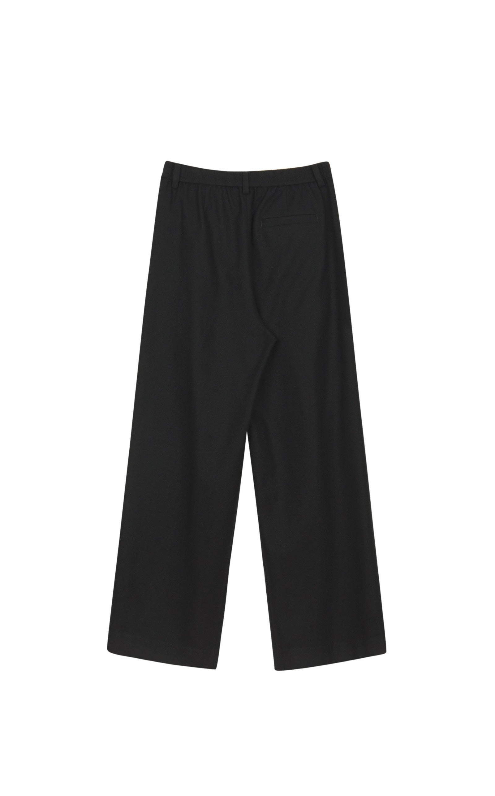 Damen Oversize Wollhose mit Falten und Gummibund in Schwarz LESS