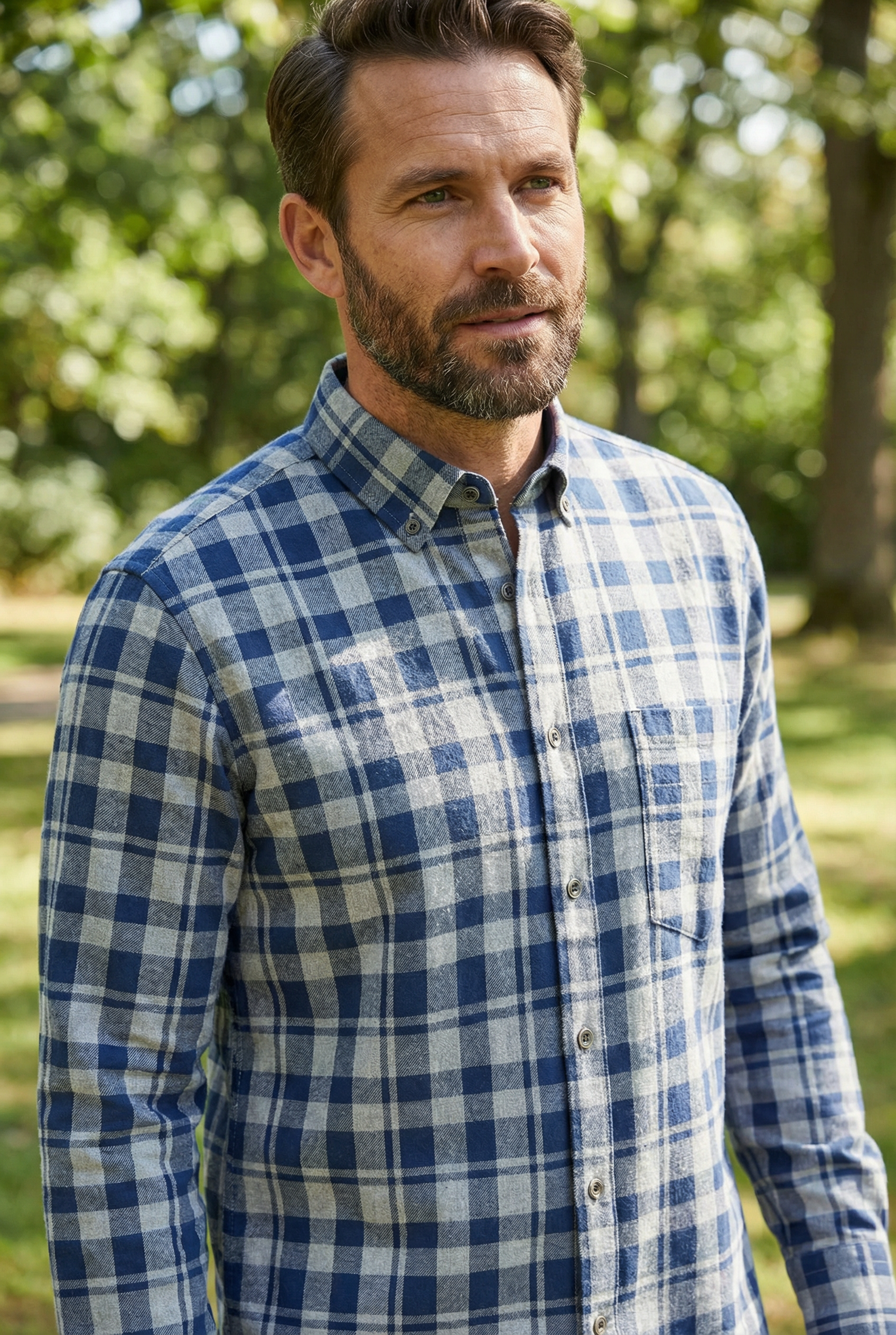 Koszula męska z bawełny w kolorze granatowym