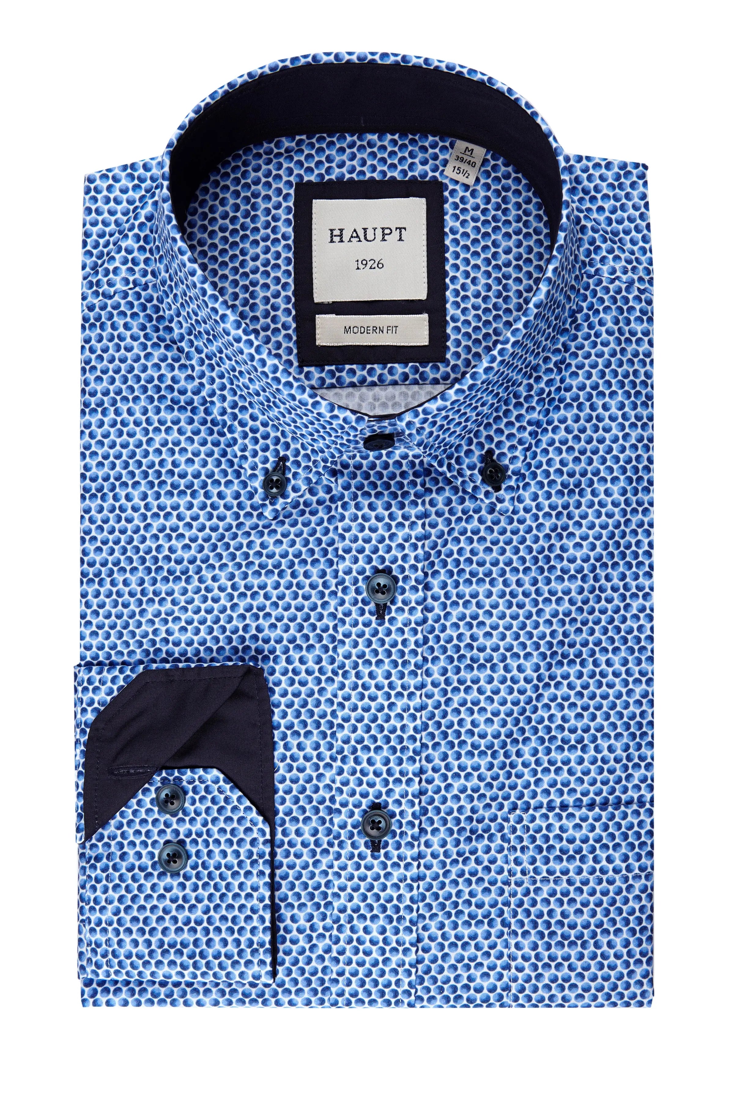 Baumwoll-Herrenhemd navy print Haupt