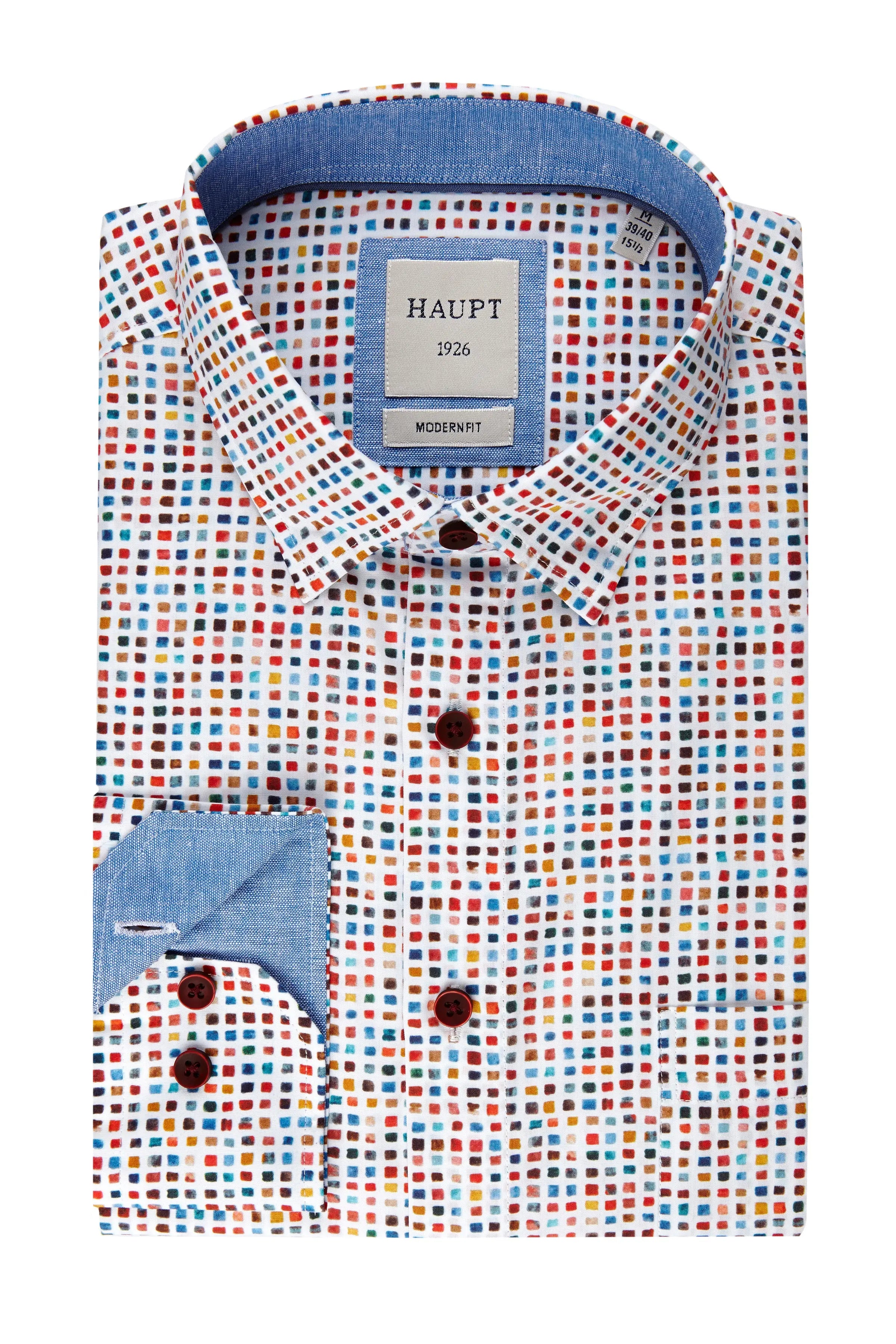 Baumwoll-Herrenhemd true blue print Haupt