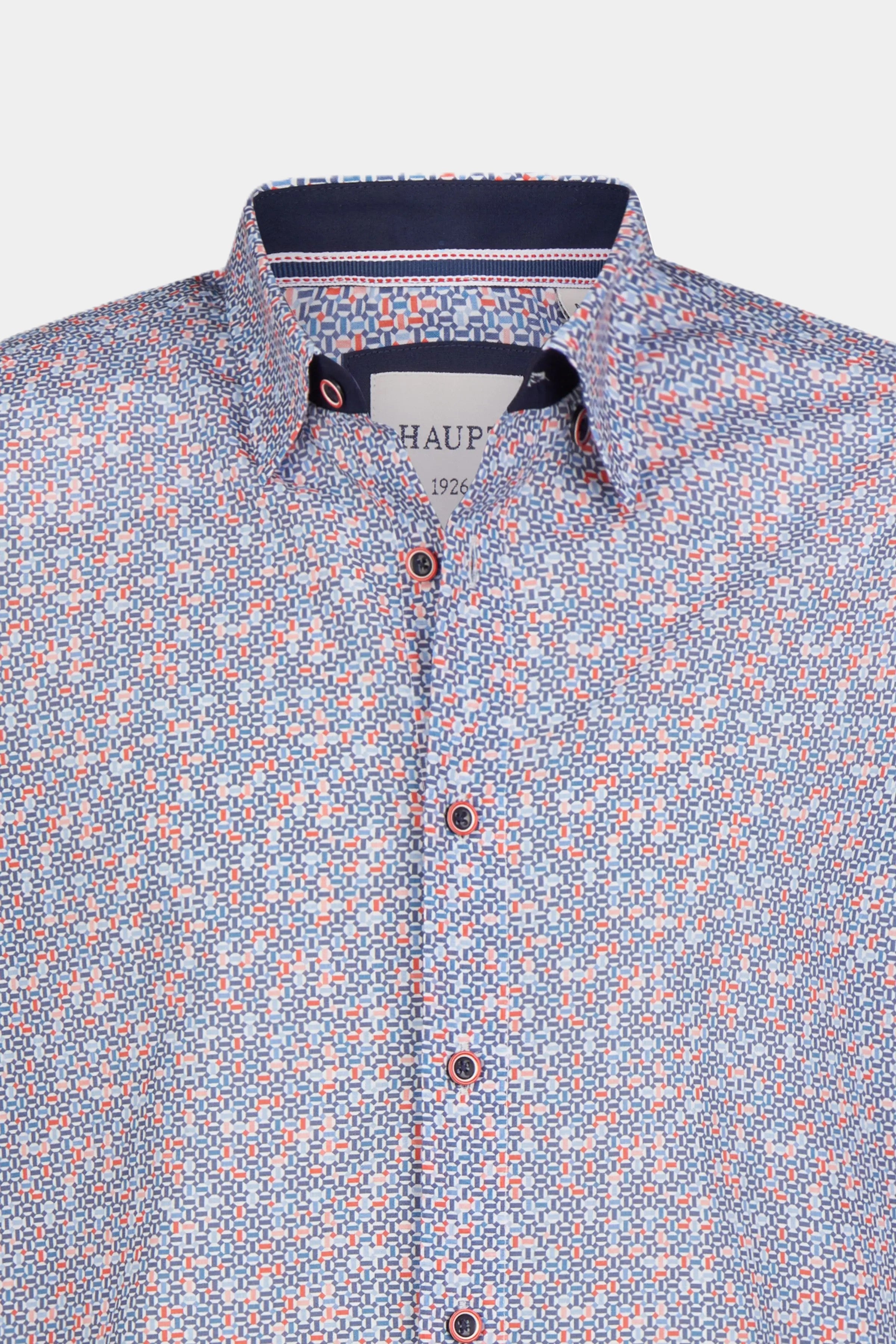 Baumwoll-Herrenhemd navy print