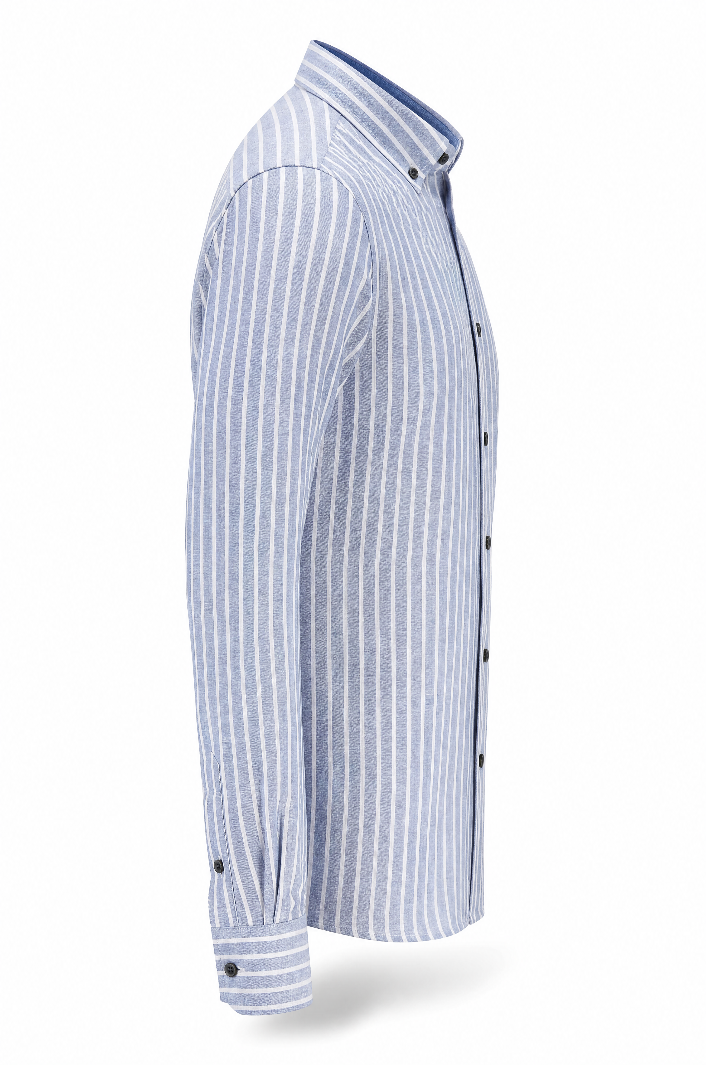 Leinen Sommer Herrenhemd blau weiß gestreift maritimer Look